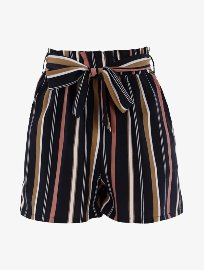 Short ample à rayures - marine