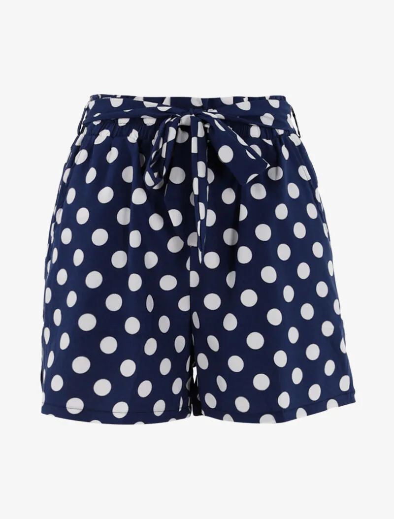 Short à imprimé pois - bleu/blanc