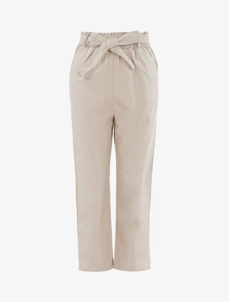 Pantalon ample effet toile - beige