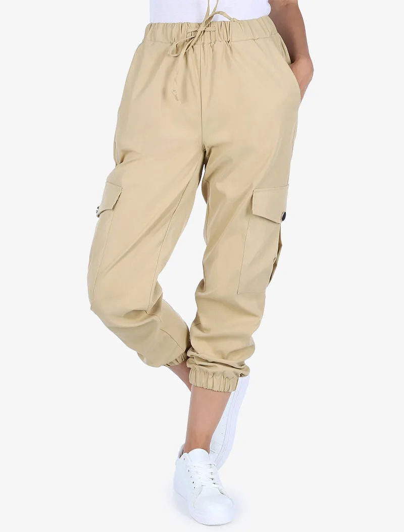 Pantalon cargo 7/8 - beige