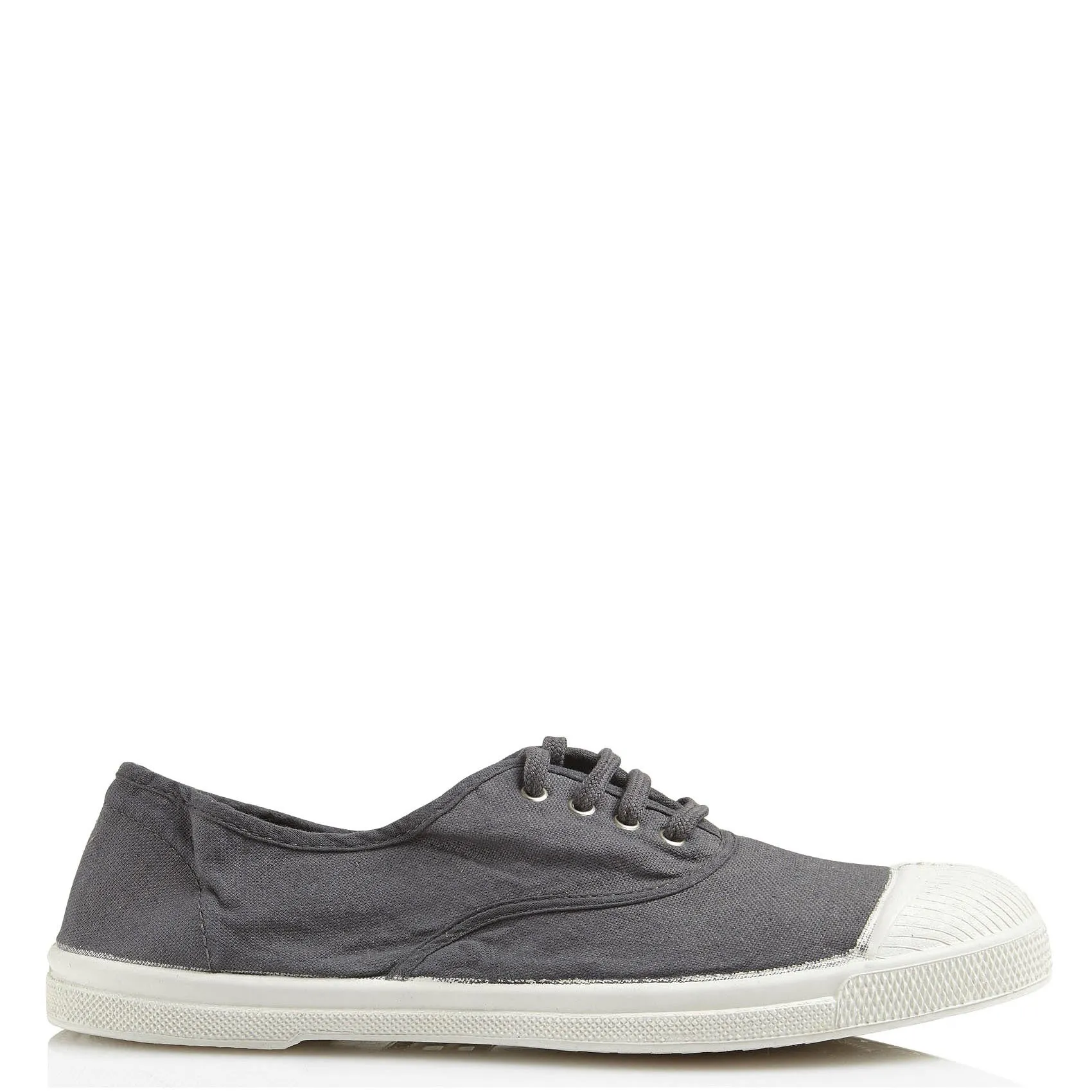 Tennis à lacets en toile de coton Gris