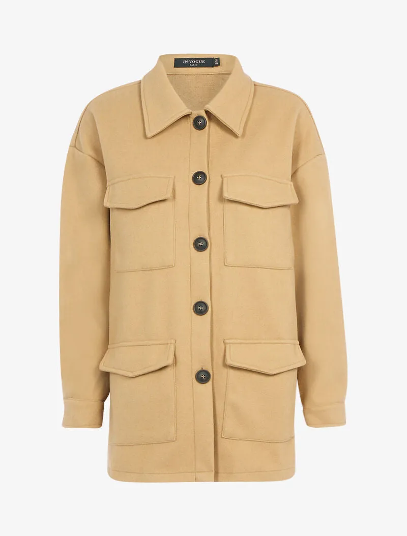 Veste d'hiver style chemise - camel