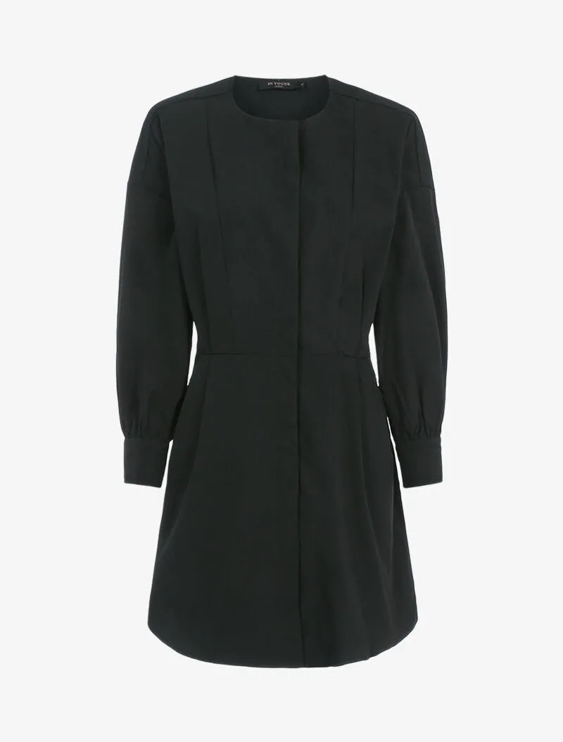 Tunique style robe chemise - noir