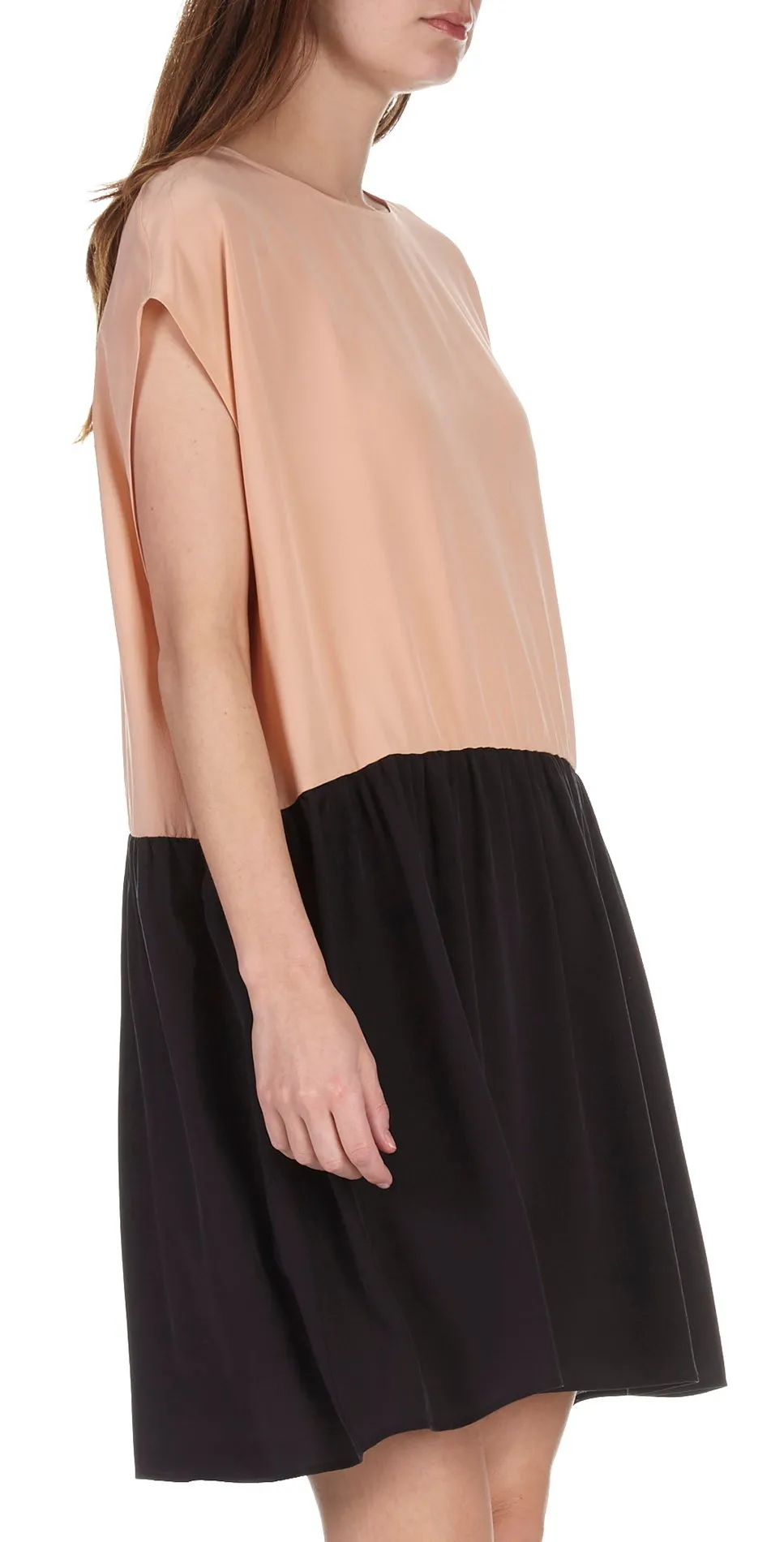 Robe oversize en soie Beige