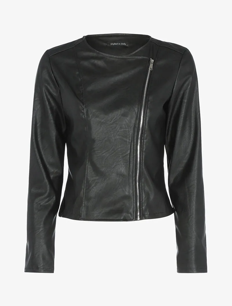 Veste ajustée en simili - noir