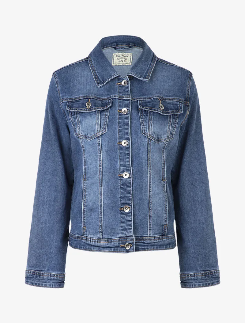 Veste droite en jean basique - bleu denim