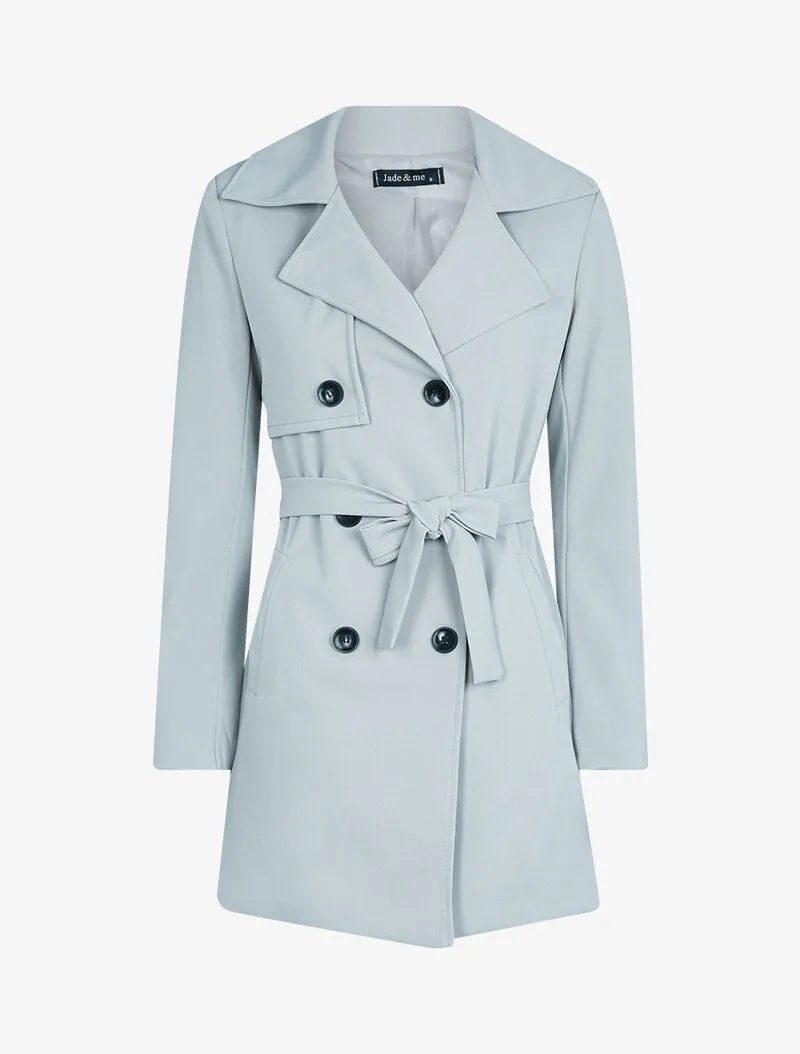 Veste style trench coat - gris clair