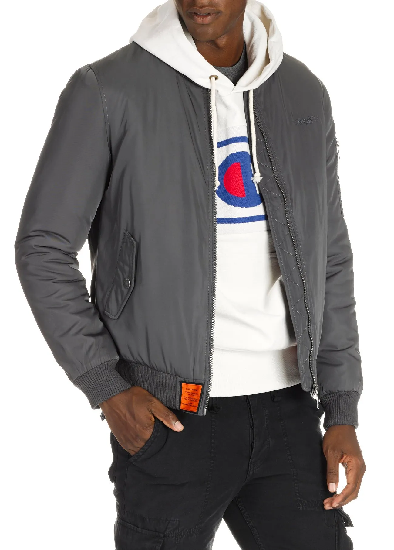 Bomber matelassé zippé Gris ORIGINAL