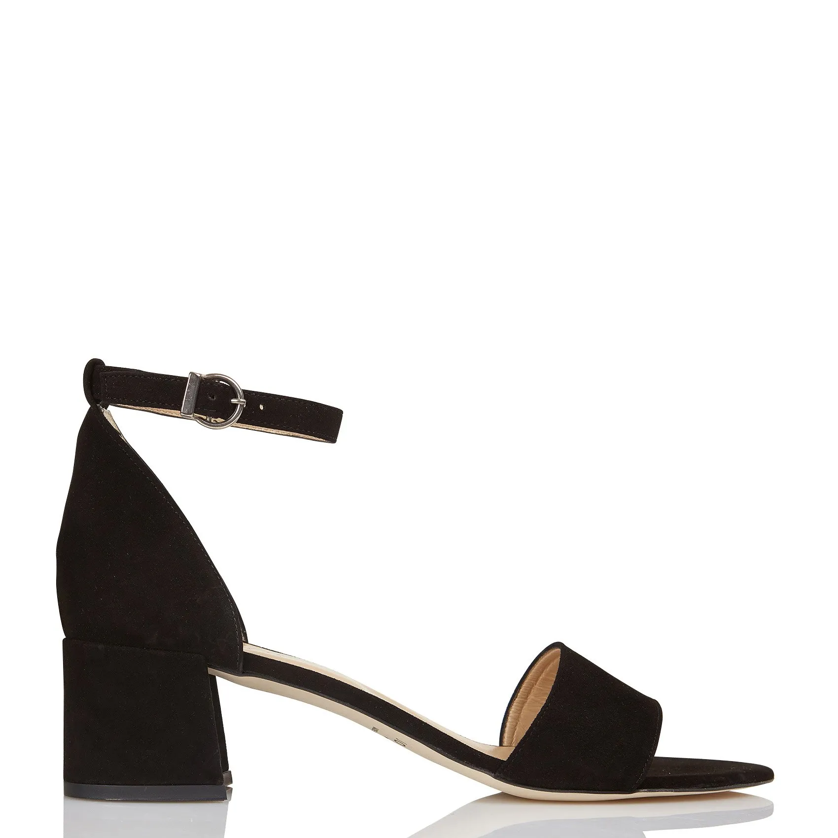 Sandales talons mi-hauts en cuir velours Noir VERDI