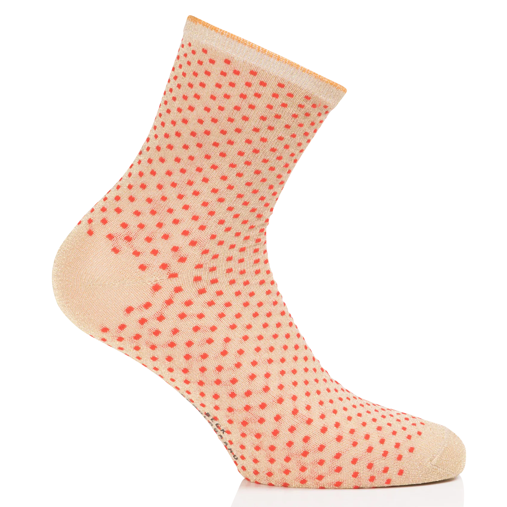 Chaussettes à pois métallisées Rouge