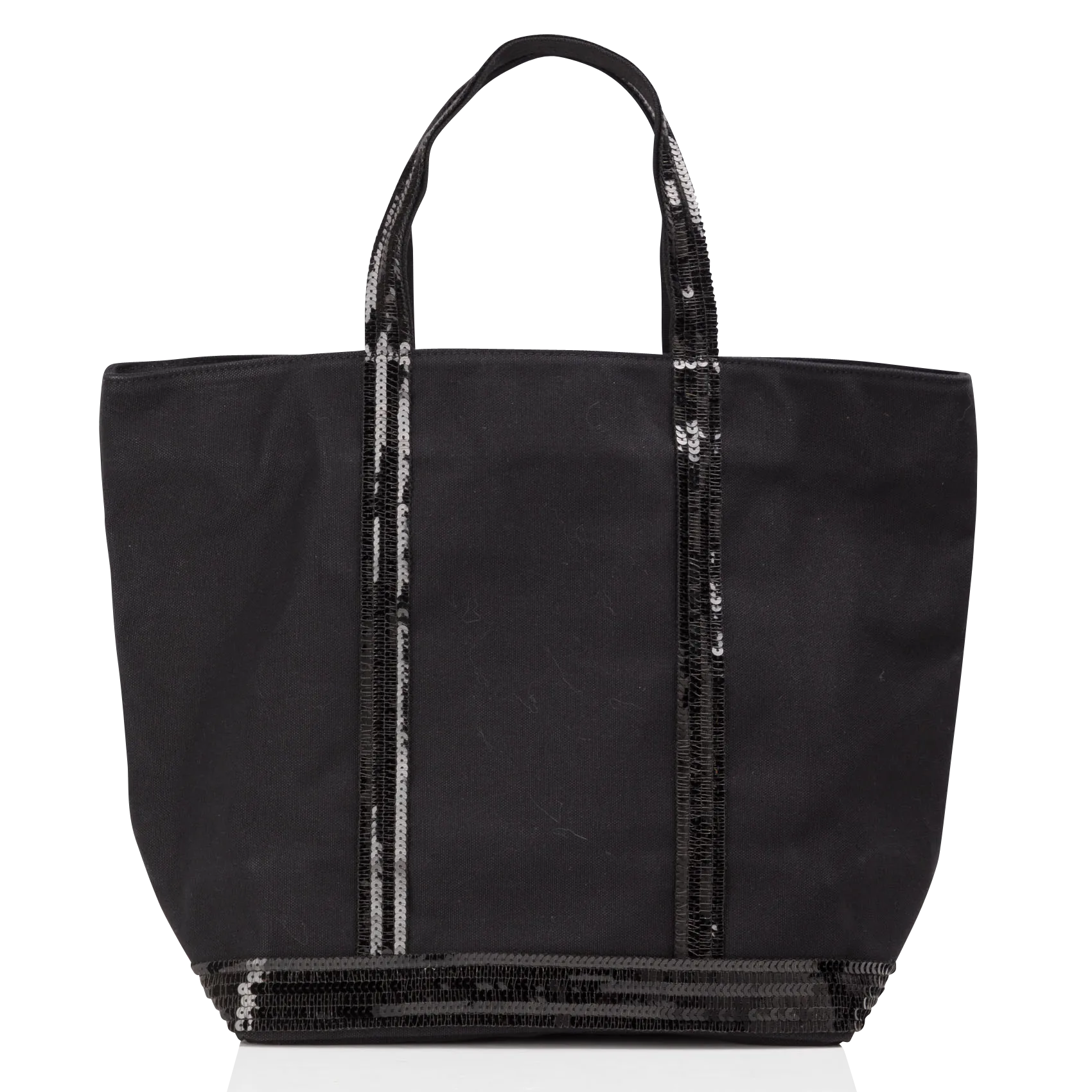 Cabas M toile et sequins Noir