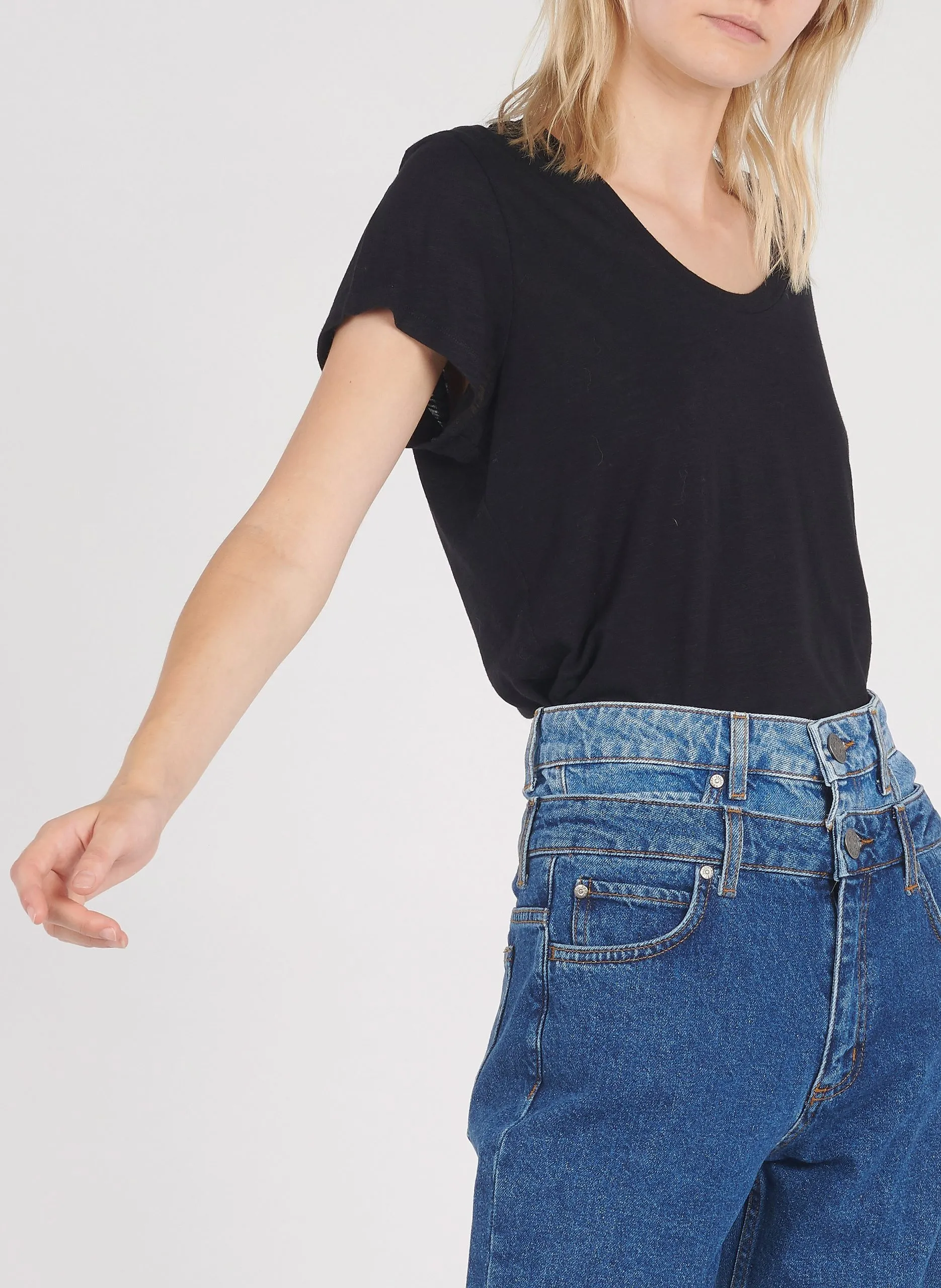 Tee-shirt col rond en coton mélangé Noir JACKSONVILLE