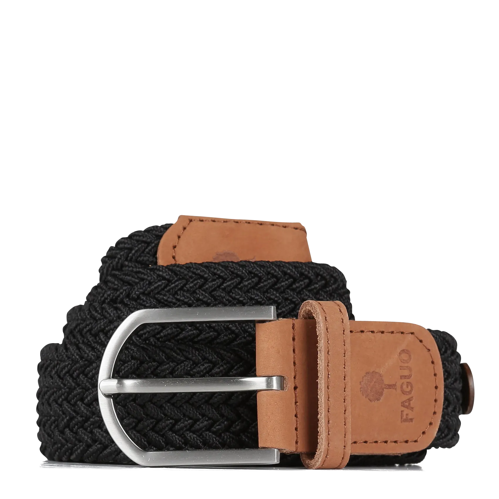 Ceinture tressée en toile Noir
