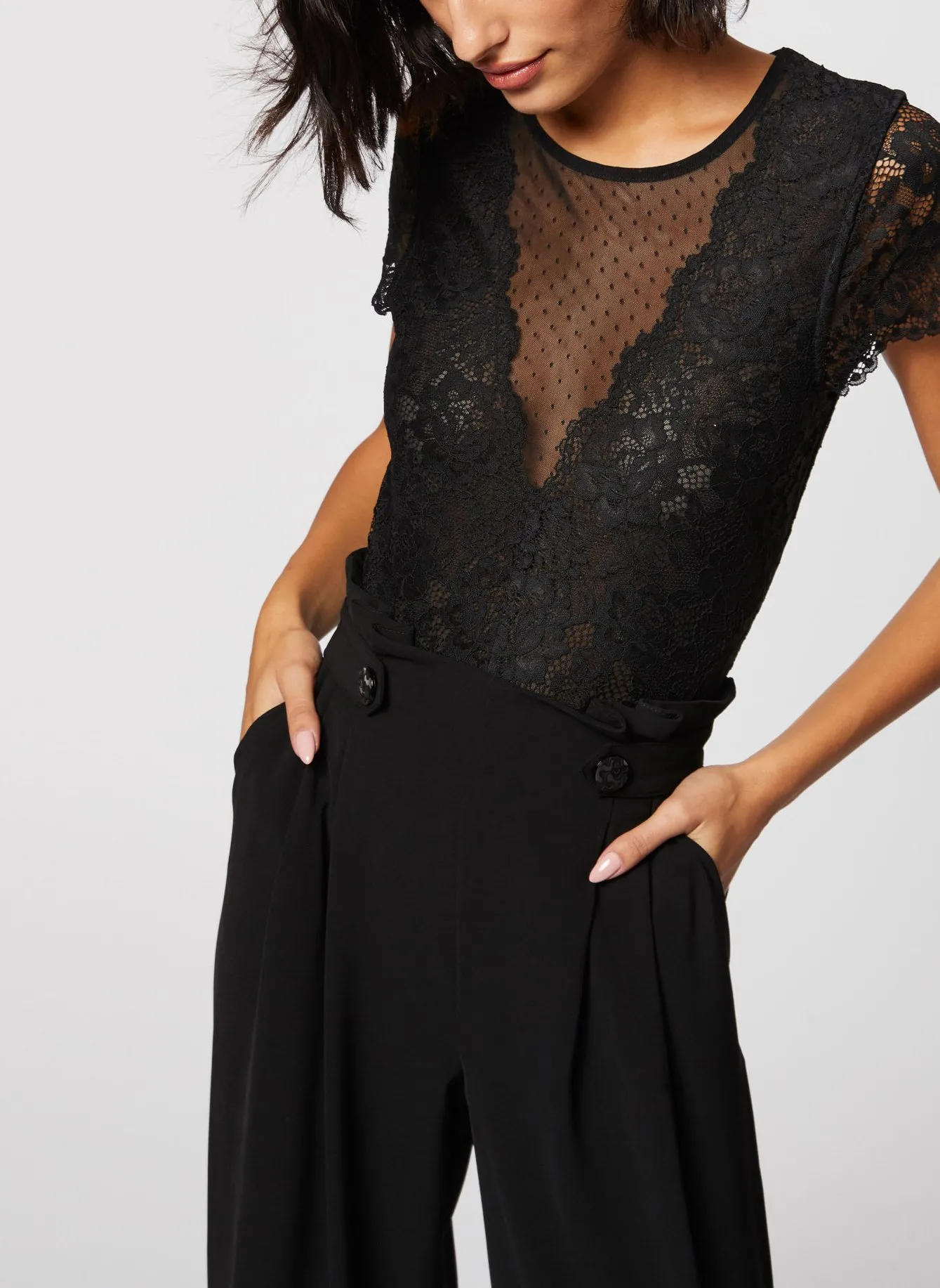 Body en dentelle Marron 201-DONAO.N