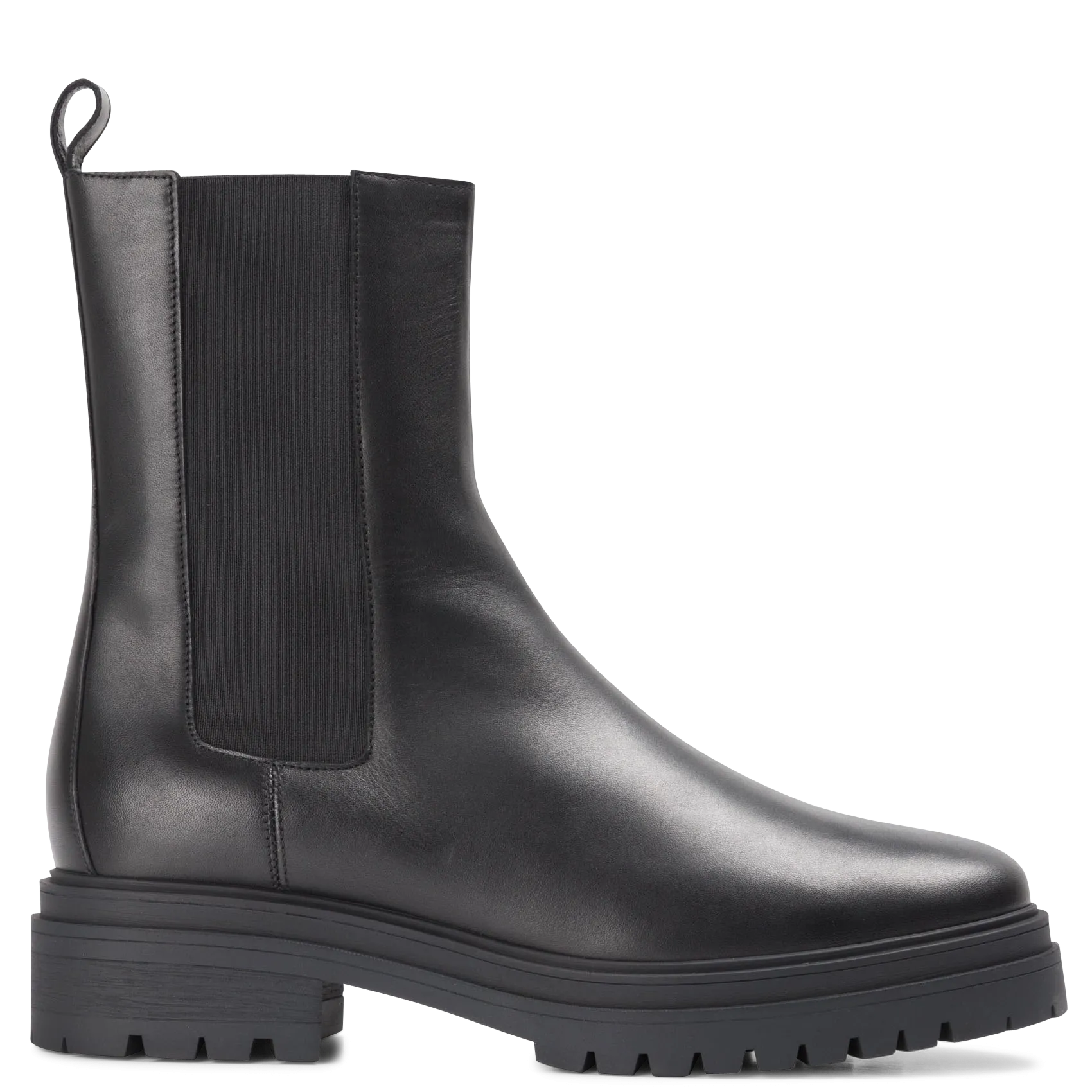 Bottines bout rond en cuir semelle gomme Noir CODA