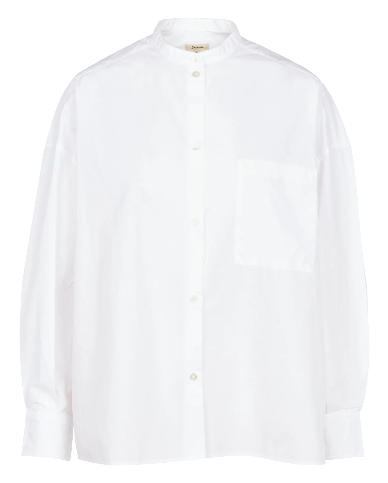 Chemise col rond ample en coton Blanc GORKY
