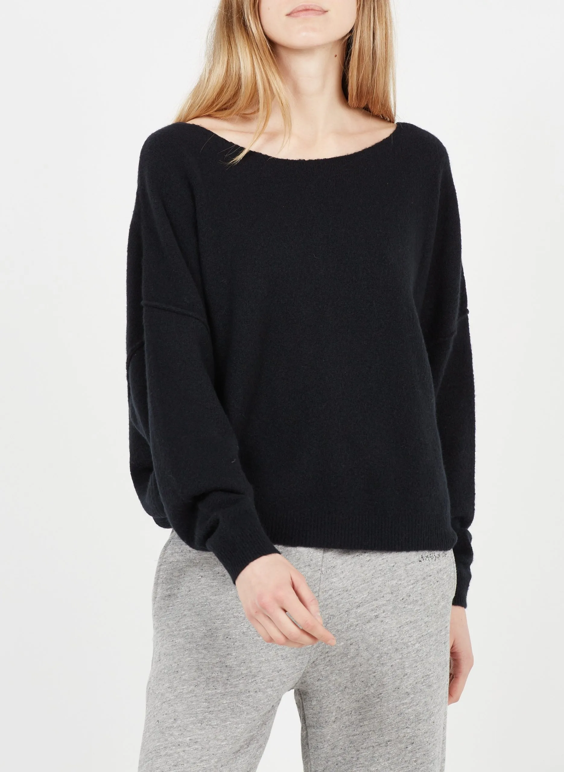 Pull col bateau en laine mélangée Noir DAMSVILLE