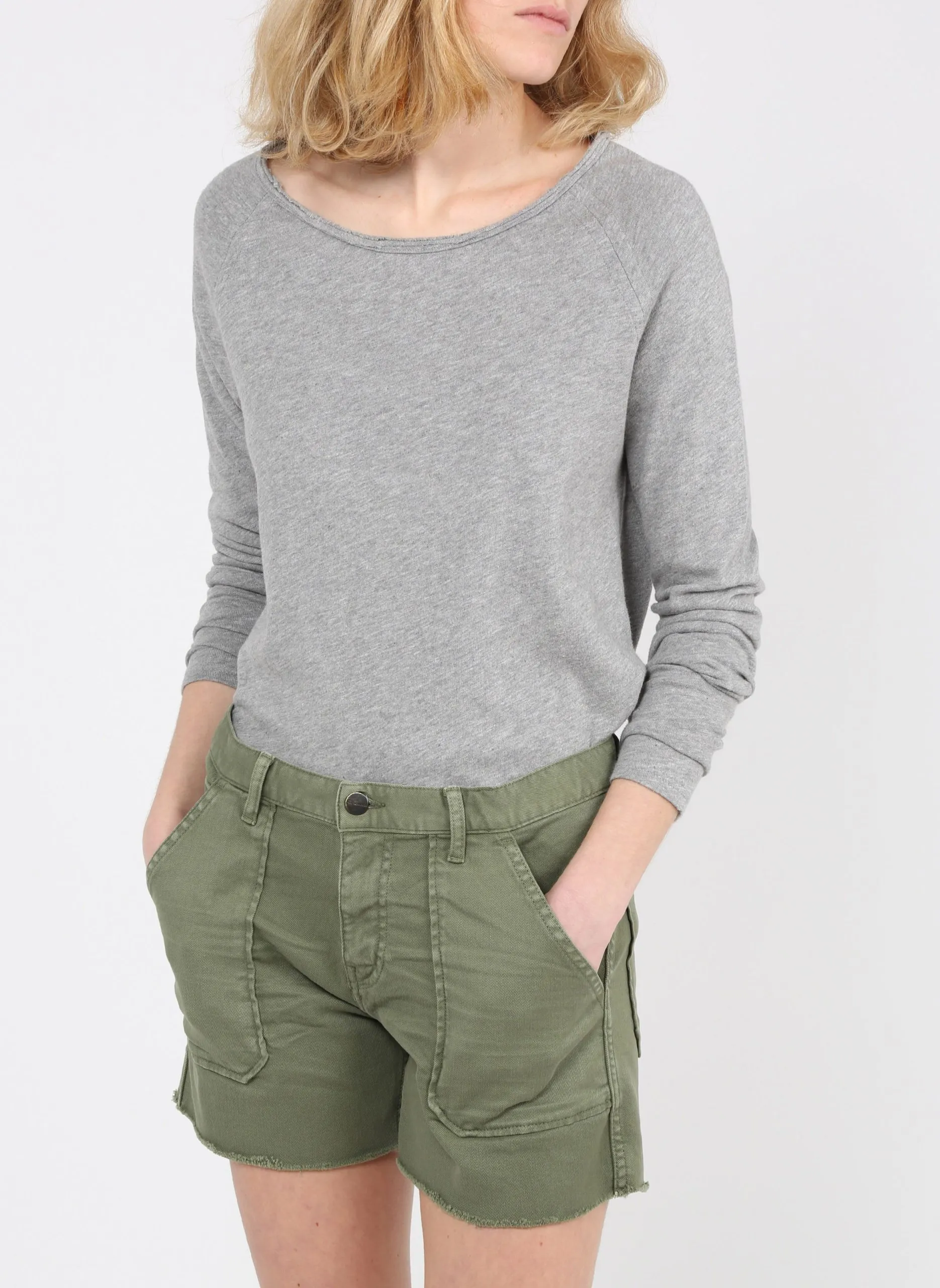 Tee-shirt col rond en coton Gris SONOMA