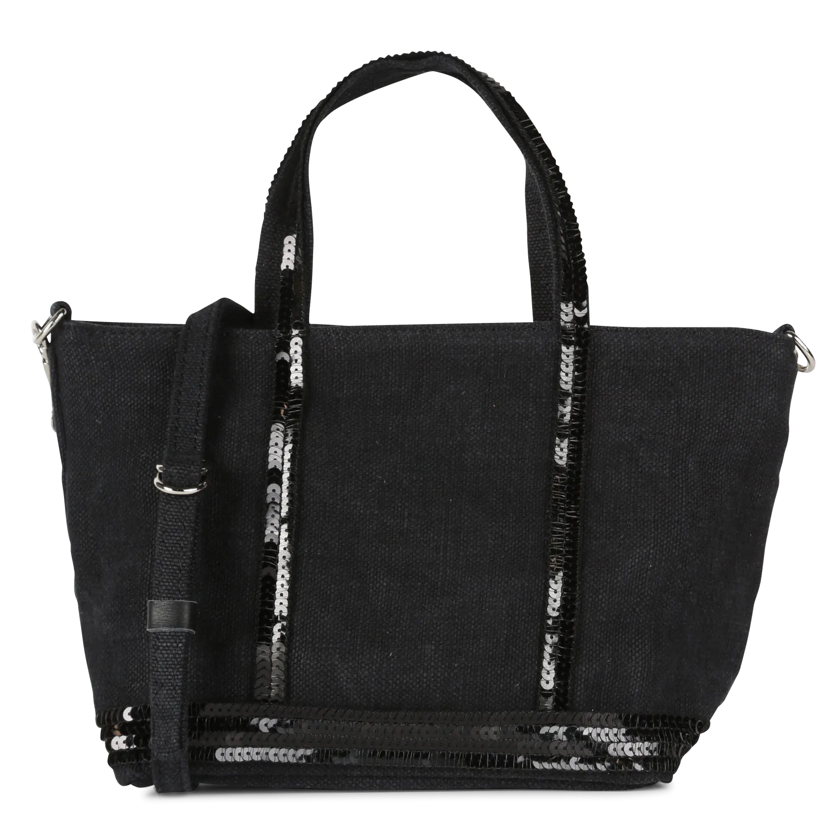 Cabas XS à sequins en lin Noir CABAS XS