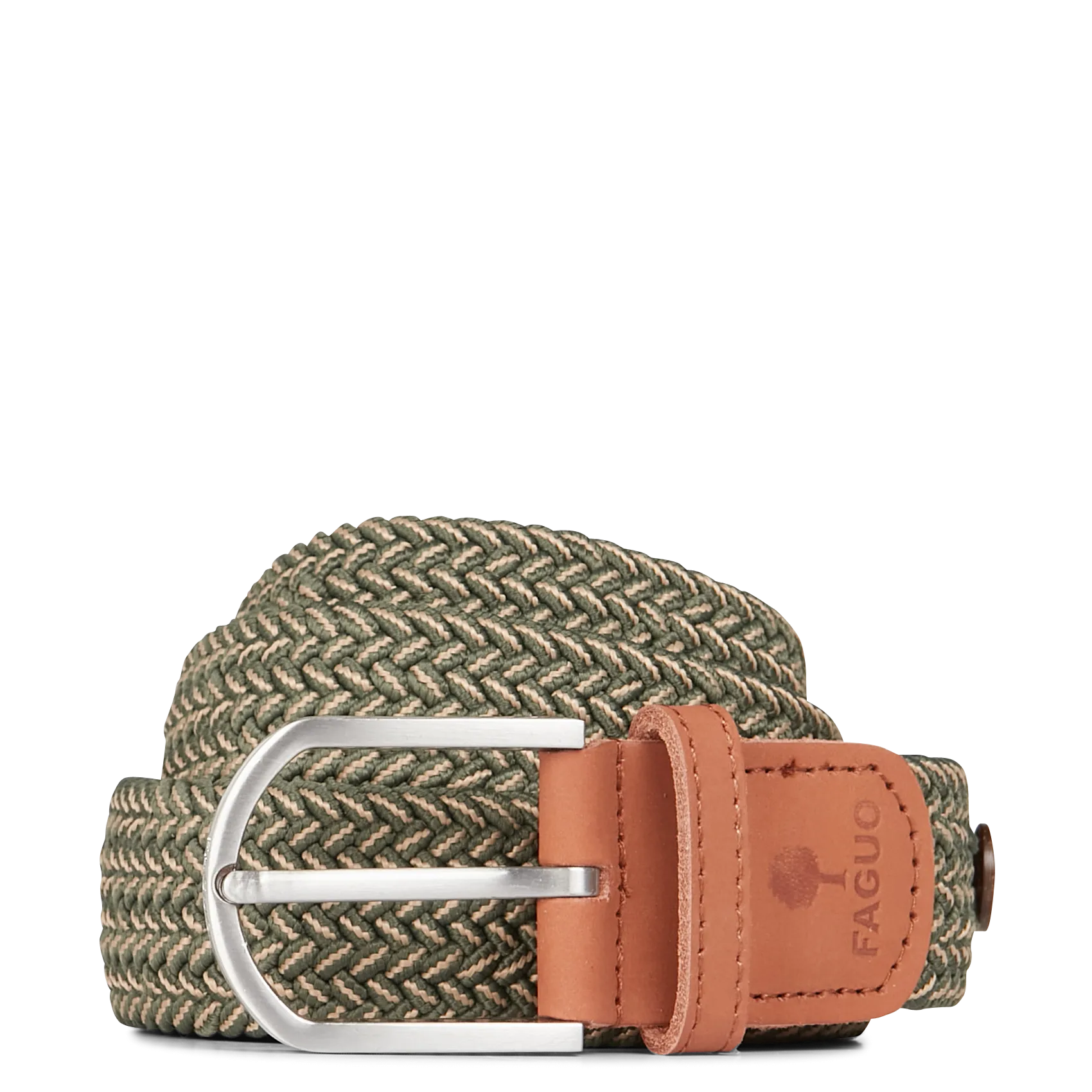 Ceinture tressée à boucle Kaki