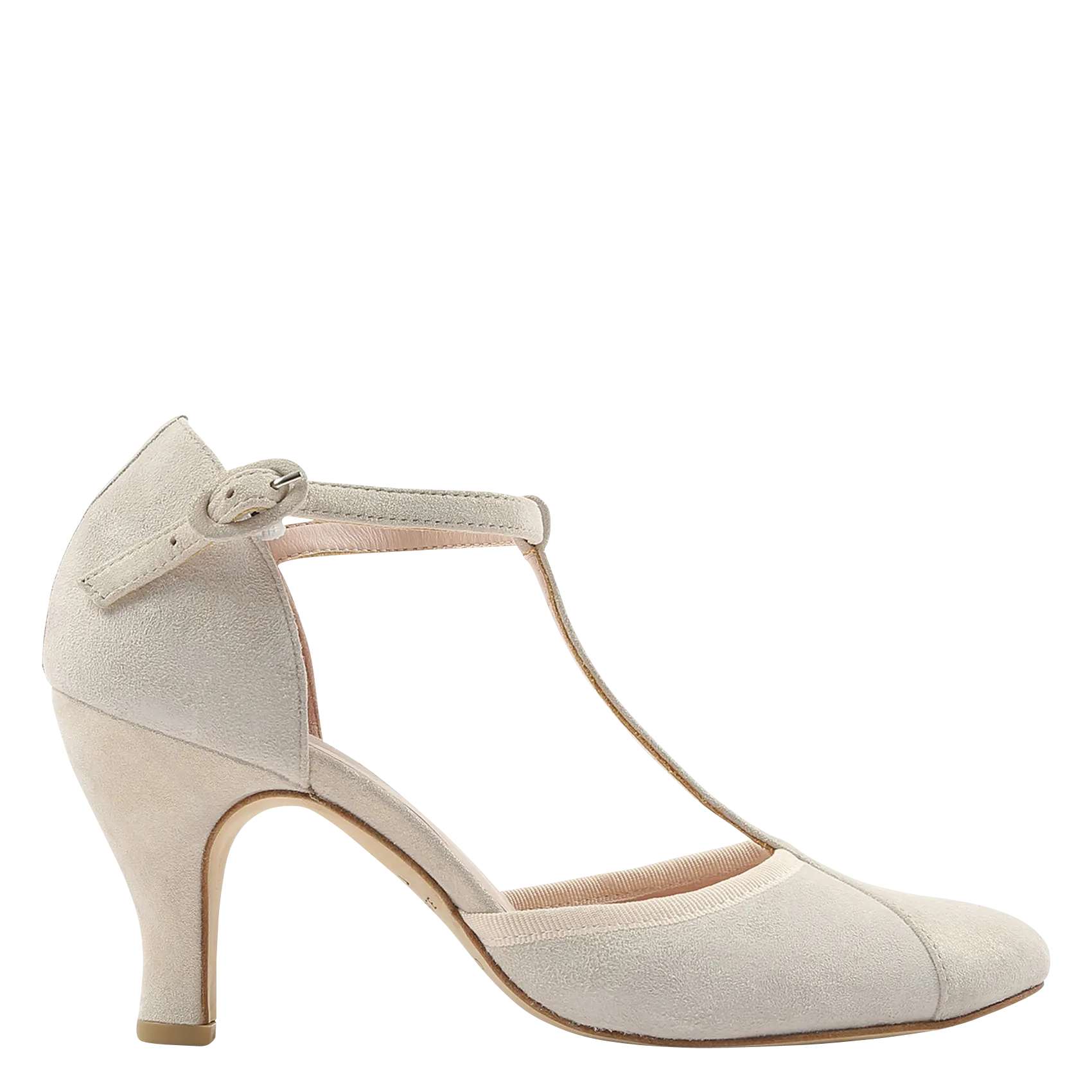 Salomés à talons en cuir velours Beige SALOMES BAYA