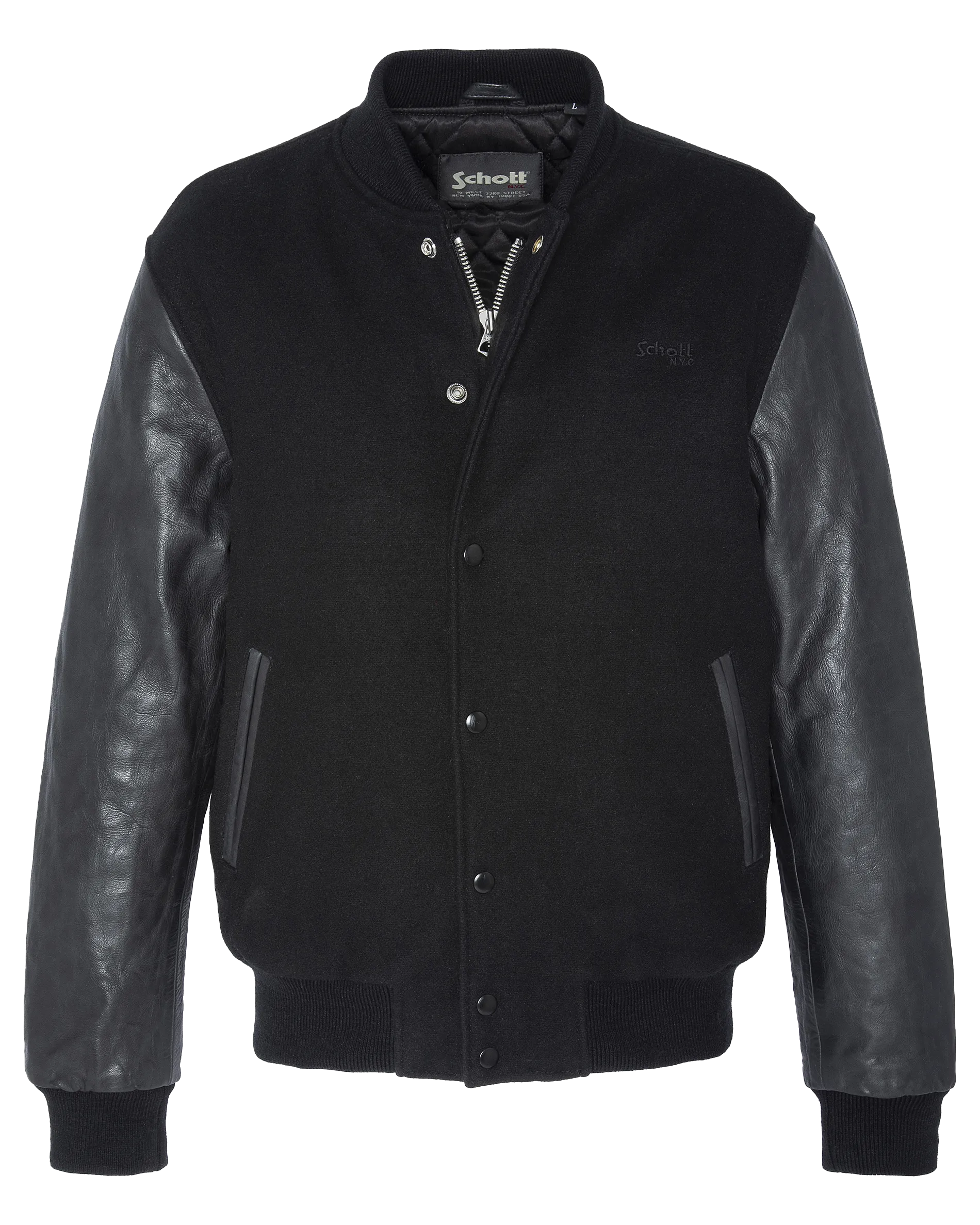Bomber regular-fit en laine mélangée Noir