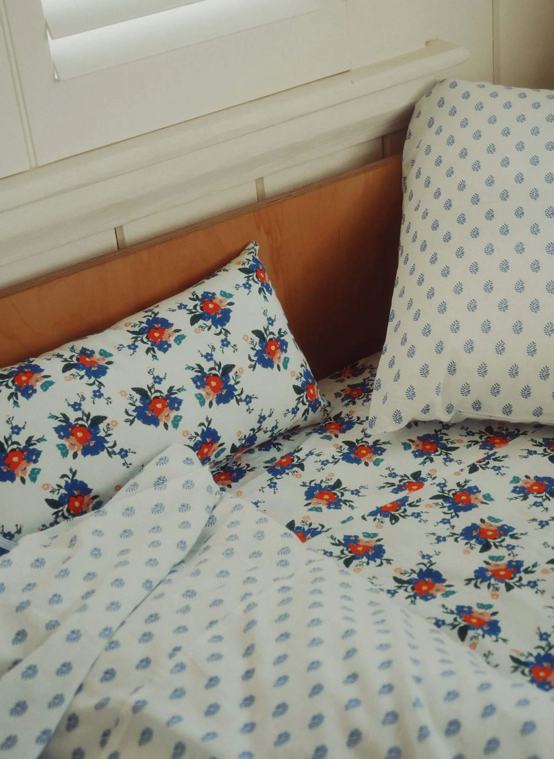 Coussin imprimé floral en coton Multicolore