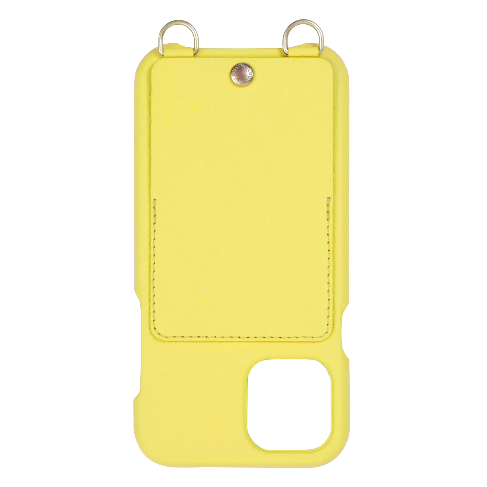 Etui pour iPhone avec pochette en cuir Jaune LOU