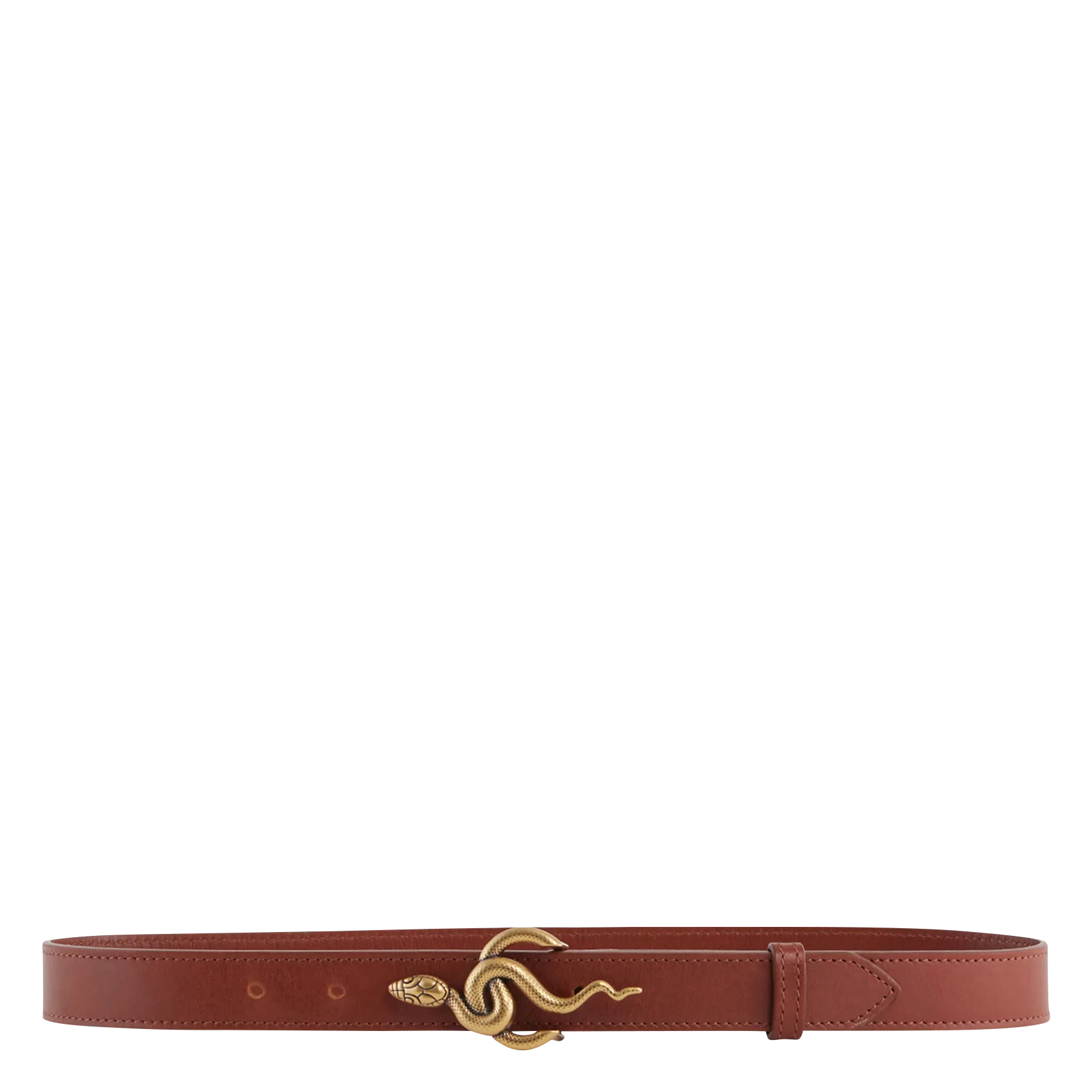 Ceinture à boucle fantaisie en cuir Marron CLEO