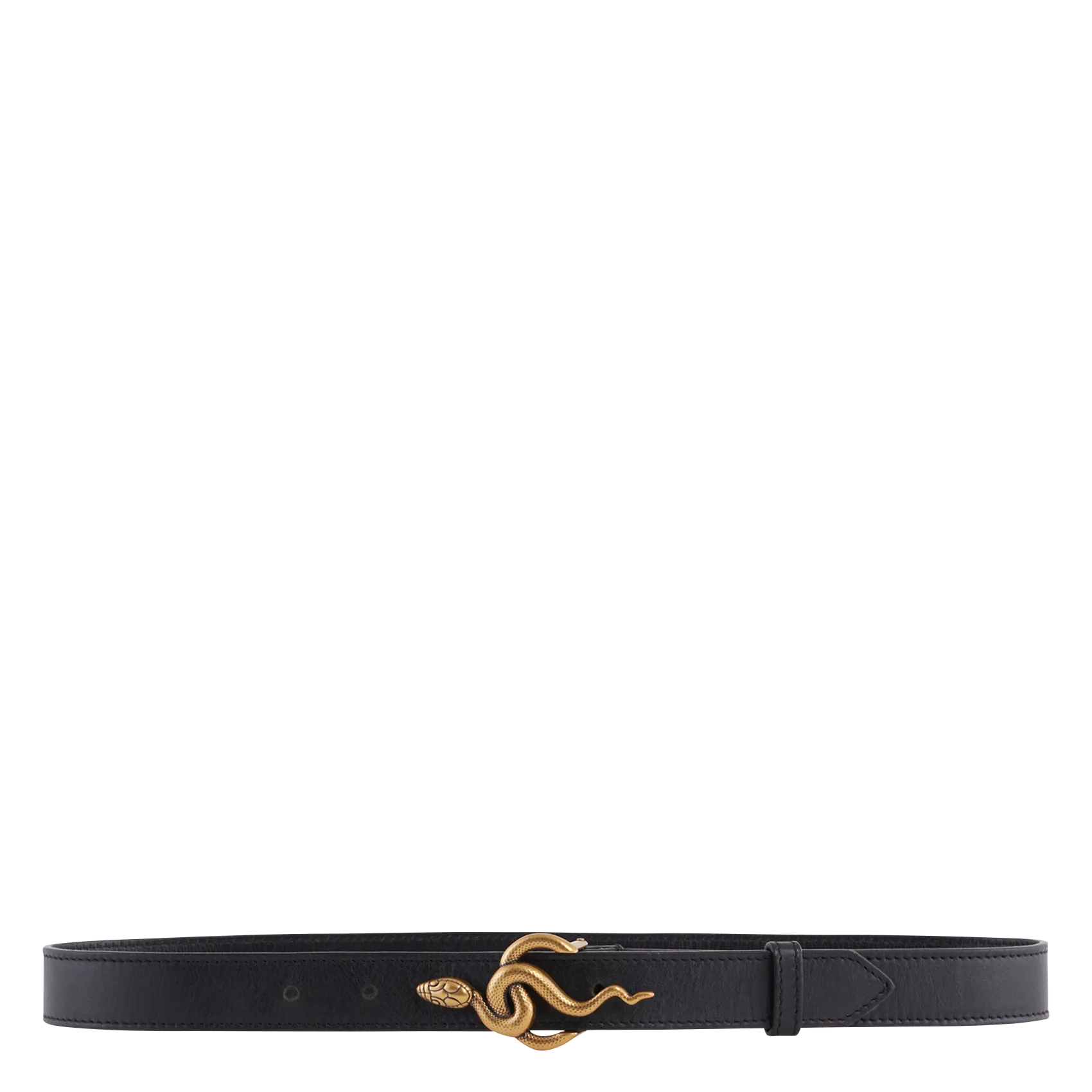 Ceinture à boucle fantaisie en cuir Noir CLEO