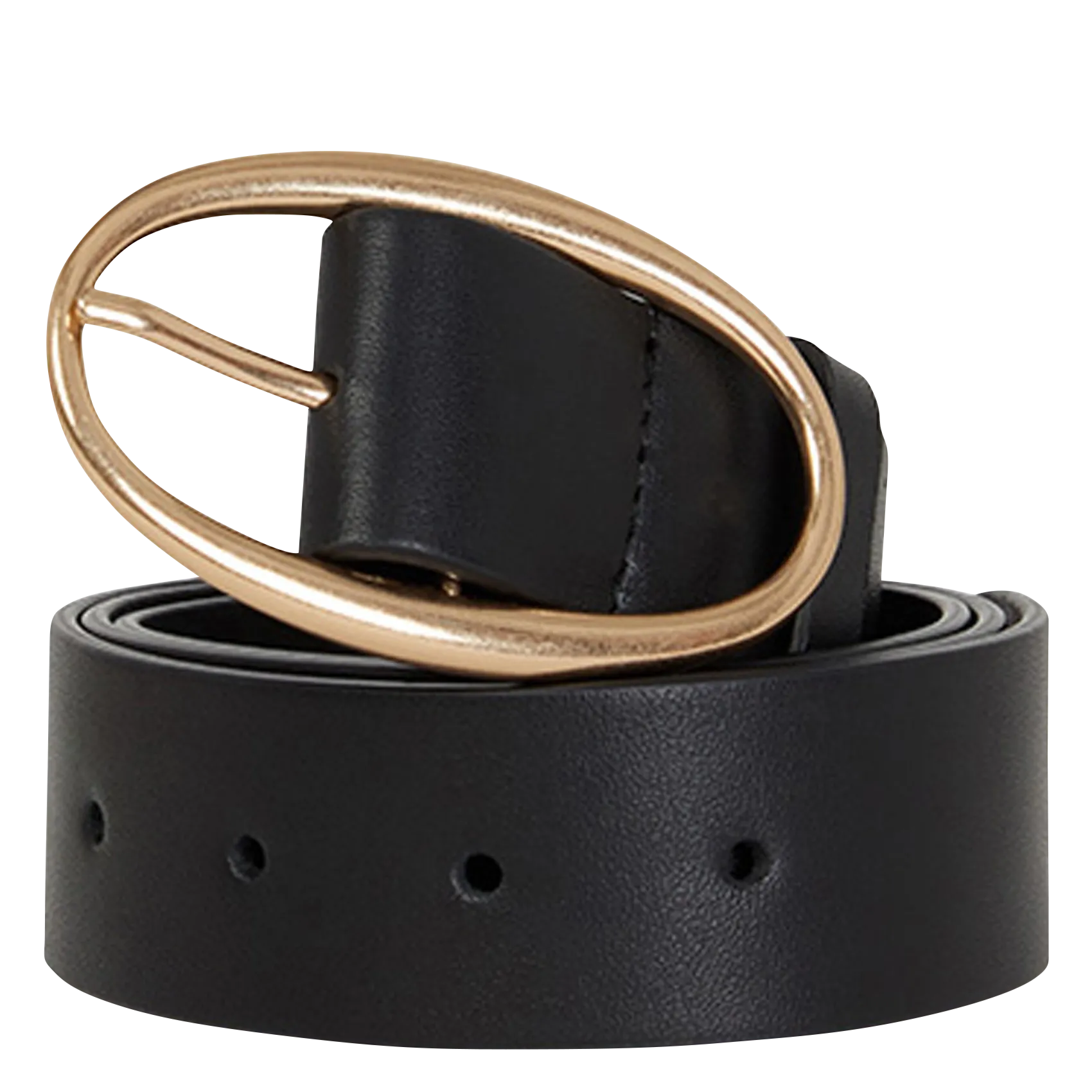 Ceinture à boucle en cuir Noir IRIS