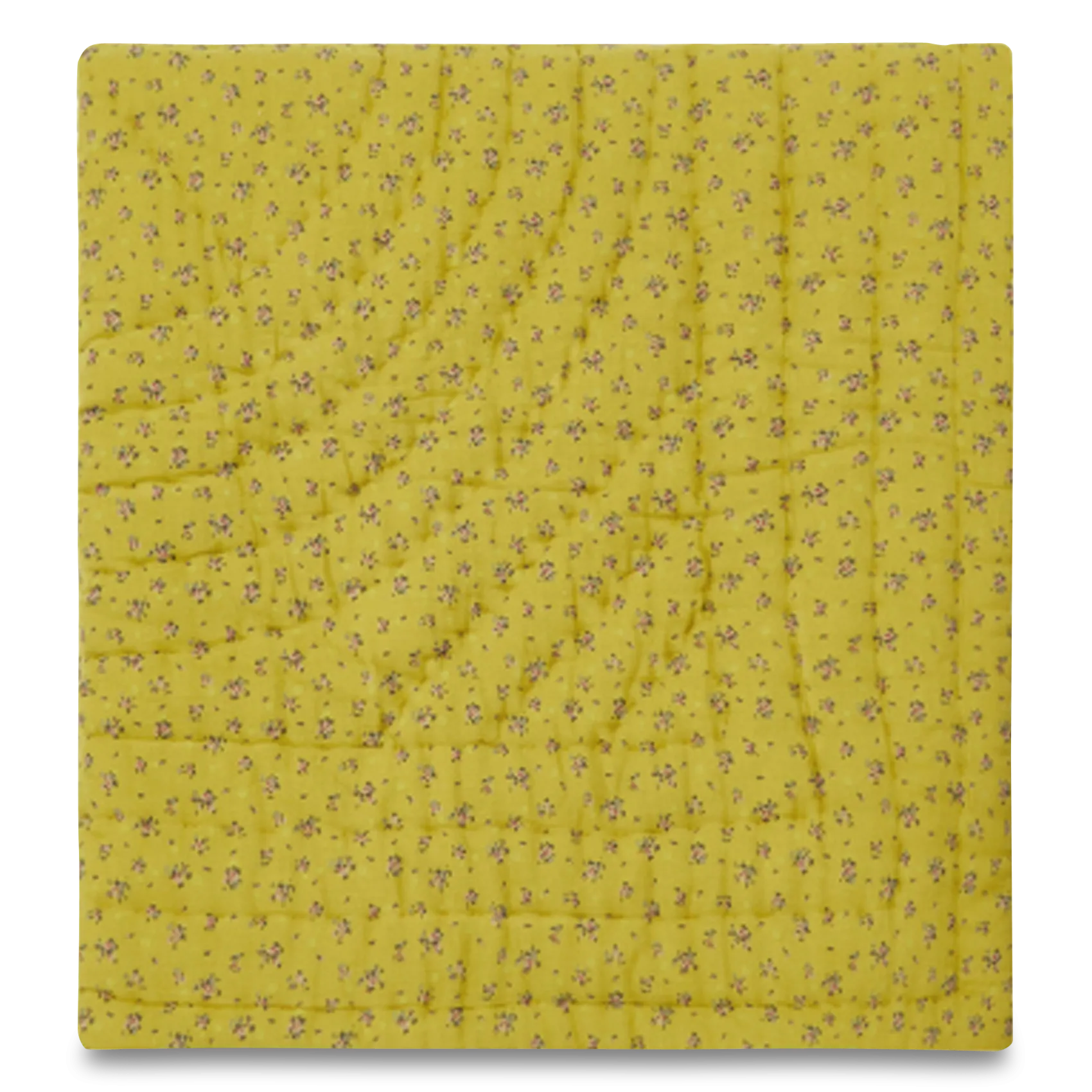 Plaid en coton bio imprimé Jaune