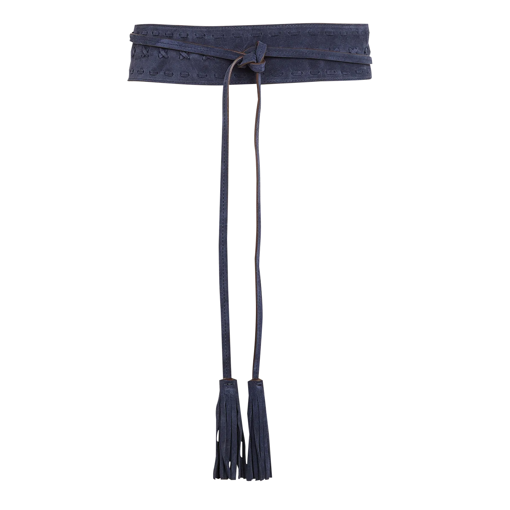 Ceinture à nouer en cuir Bleu IRINA