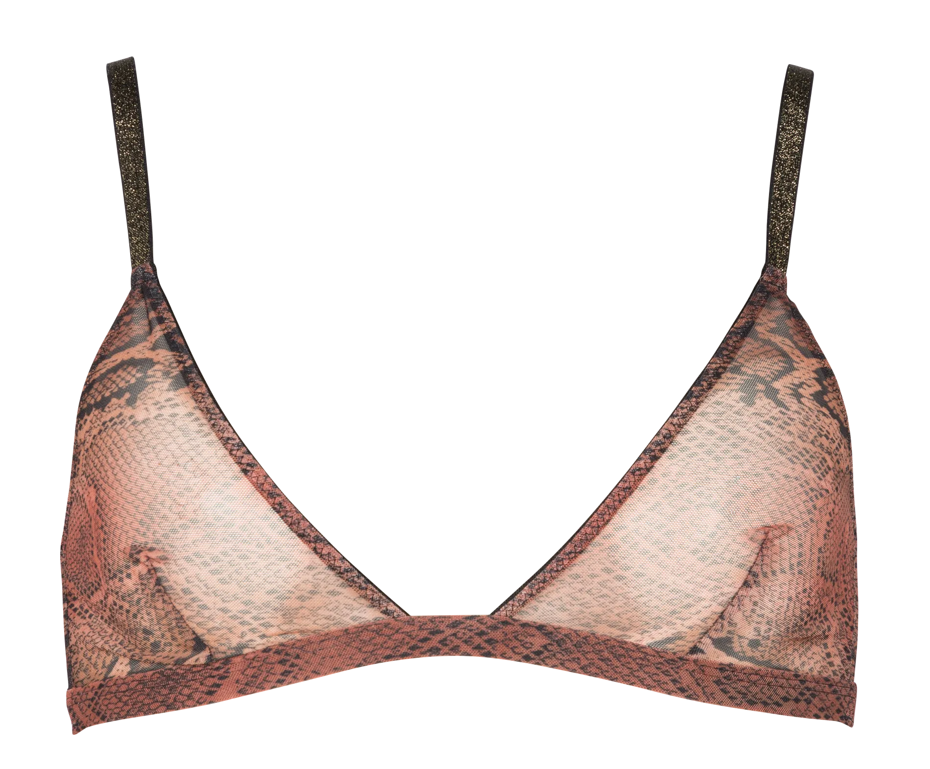 Soutien-gorge triangle imprimé transparent Marron CHLOE