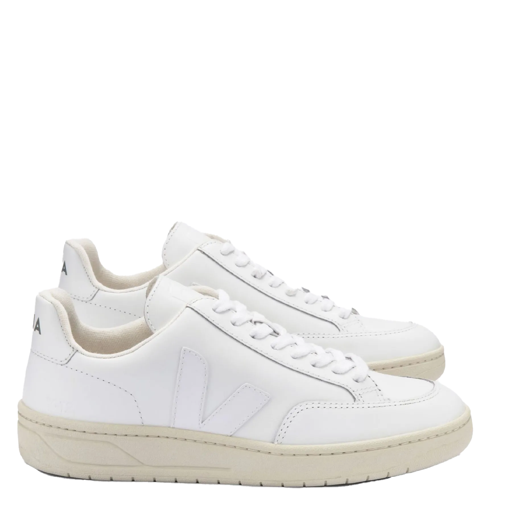 Veja V-12 en cuir Blanc V-12