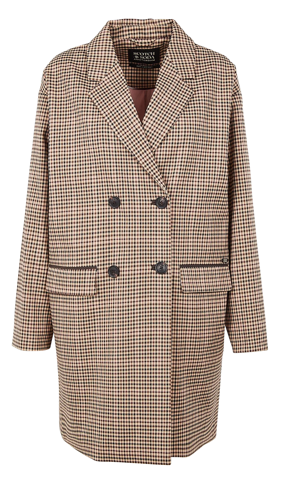 Manteau à carreaux Bleu