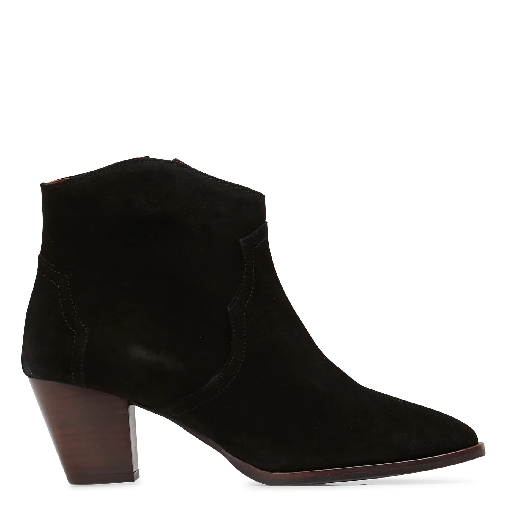 Bottines zippée à bout pointu et talon bold mi-haut Noir FIONA 60