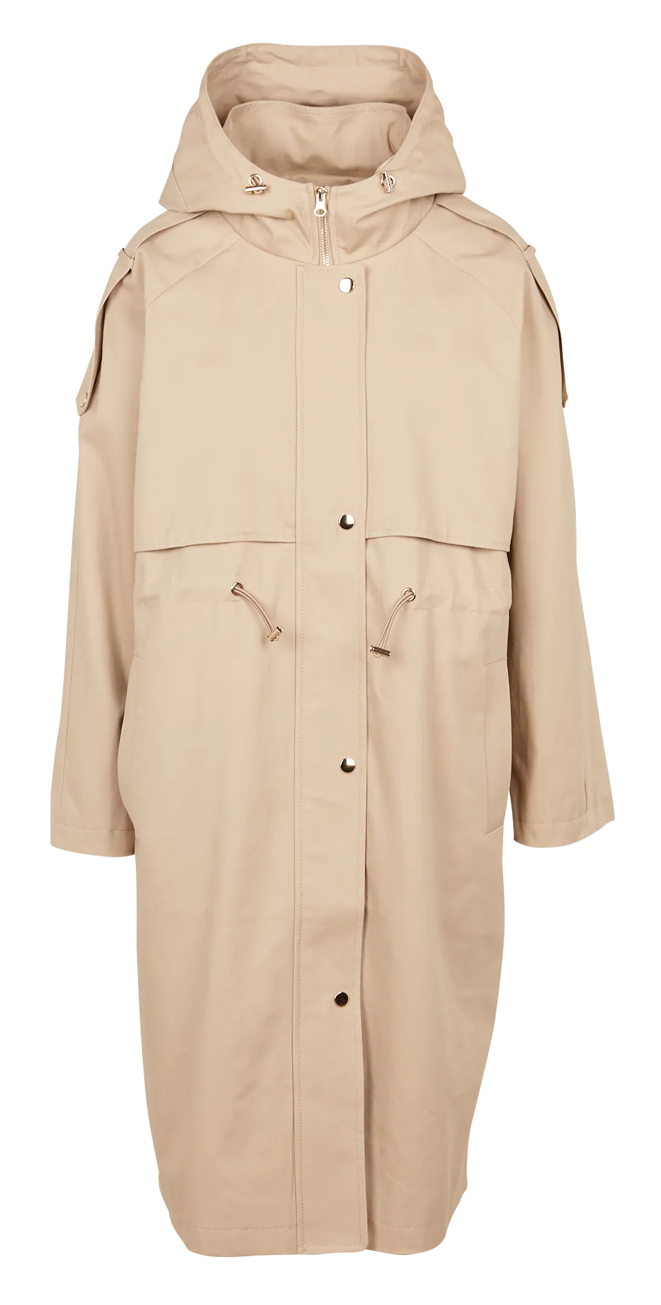 Trench à capuche en coton Beige TED