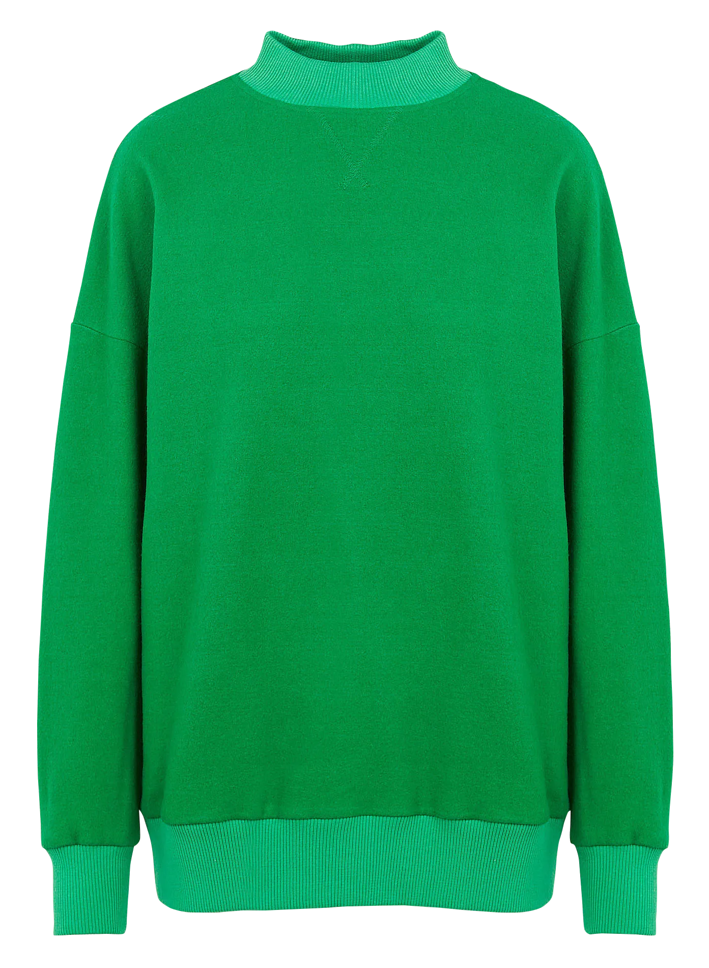 Sweat col rond en laine vierge mélangée Vert TRAVIS