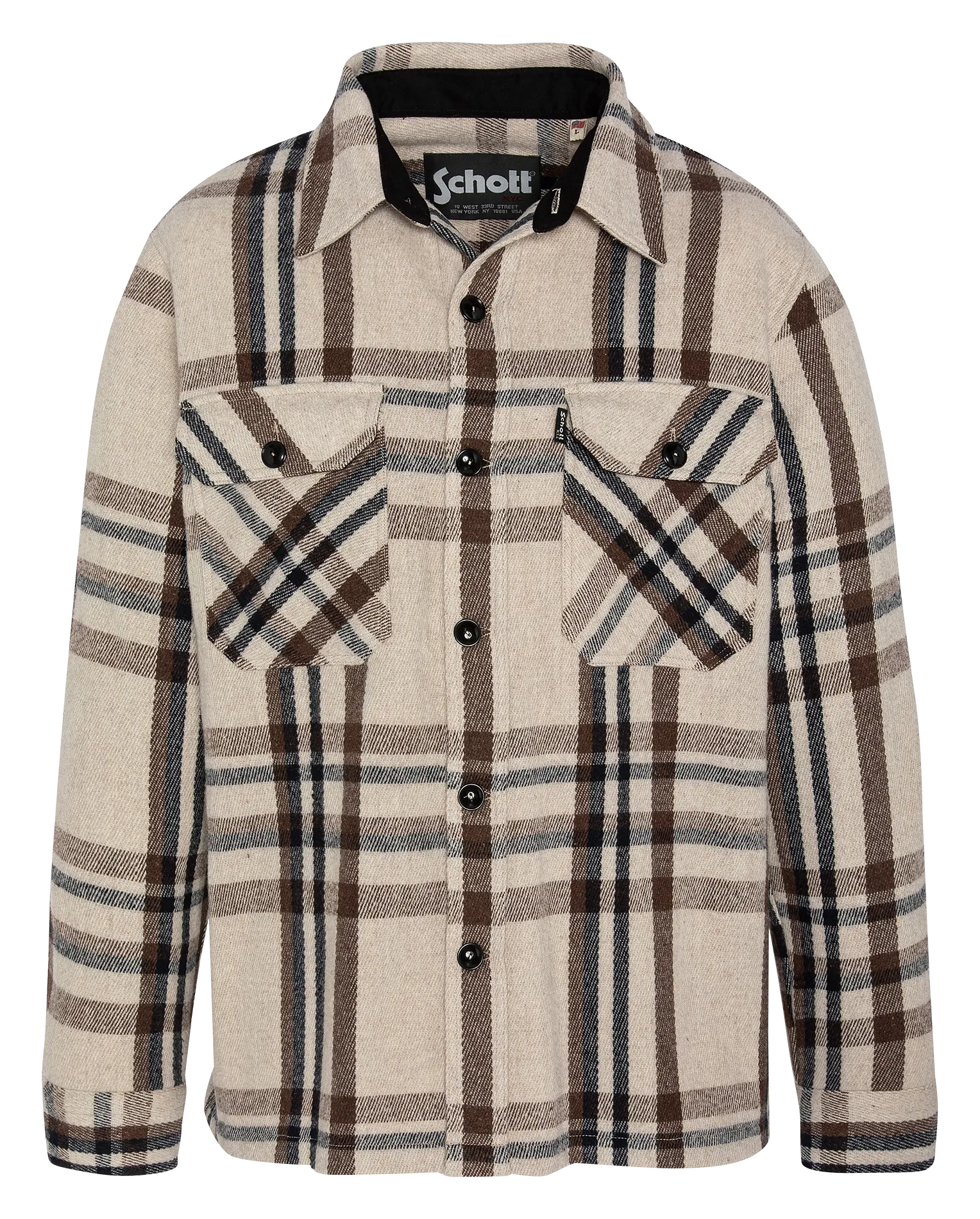 Surchemise droite à carreaux Beige