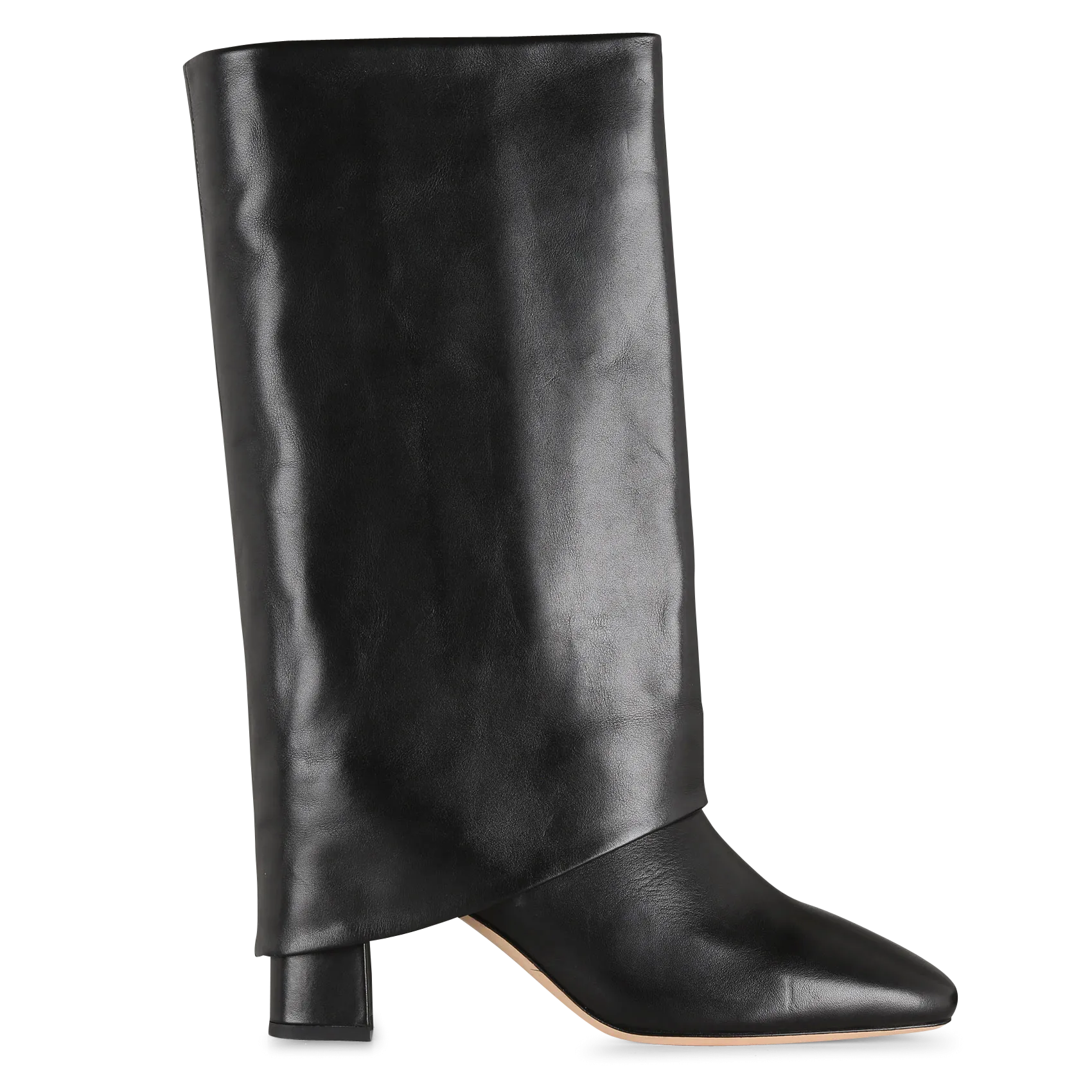 Bottes bout carré en cuir Noir NOUMEA