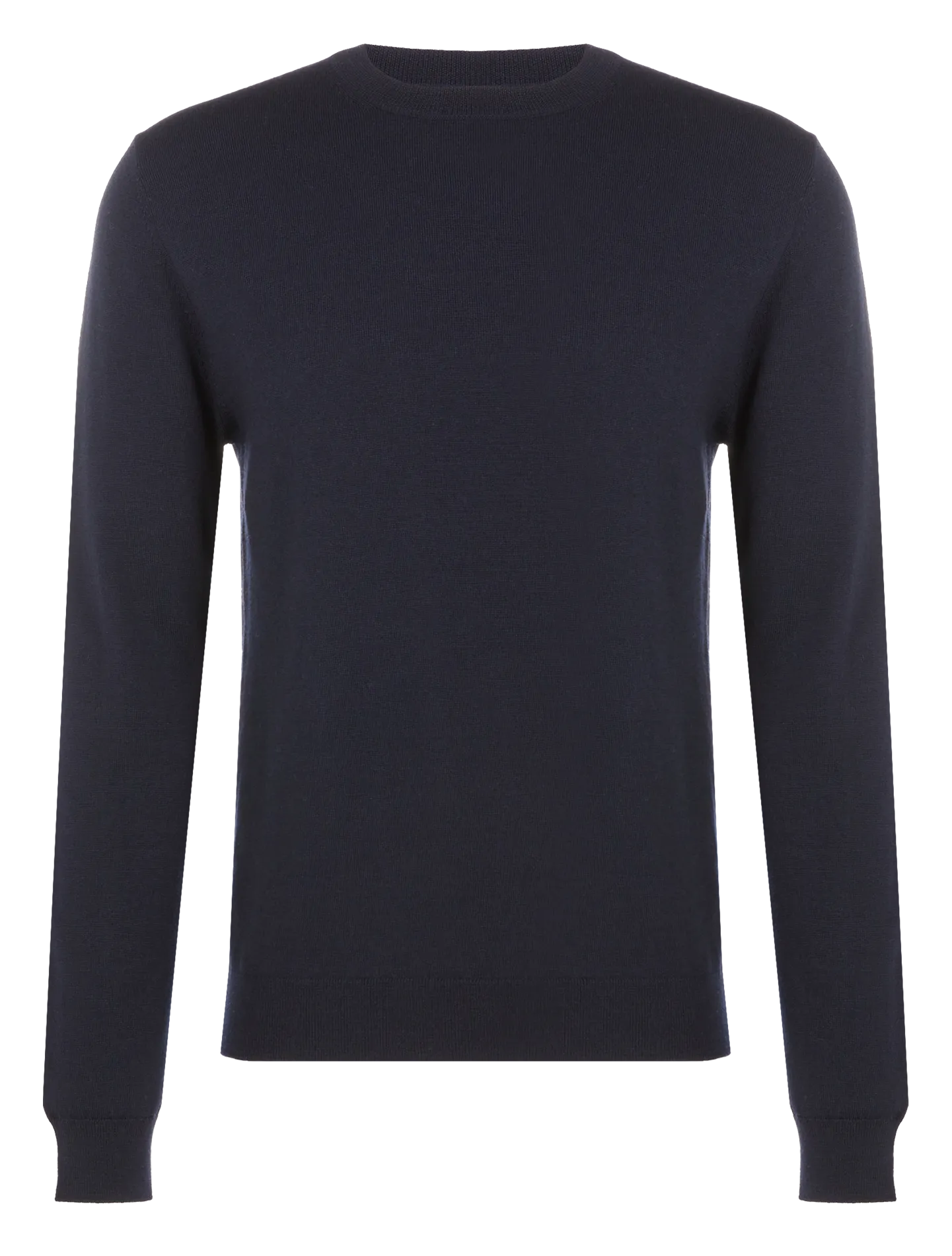 Pull col rond en laine Bleu