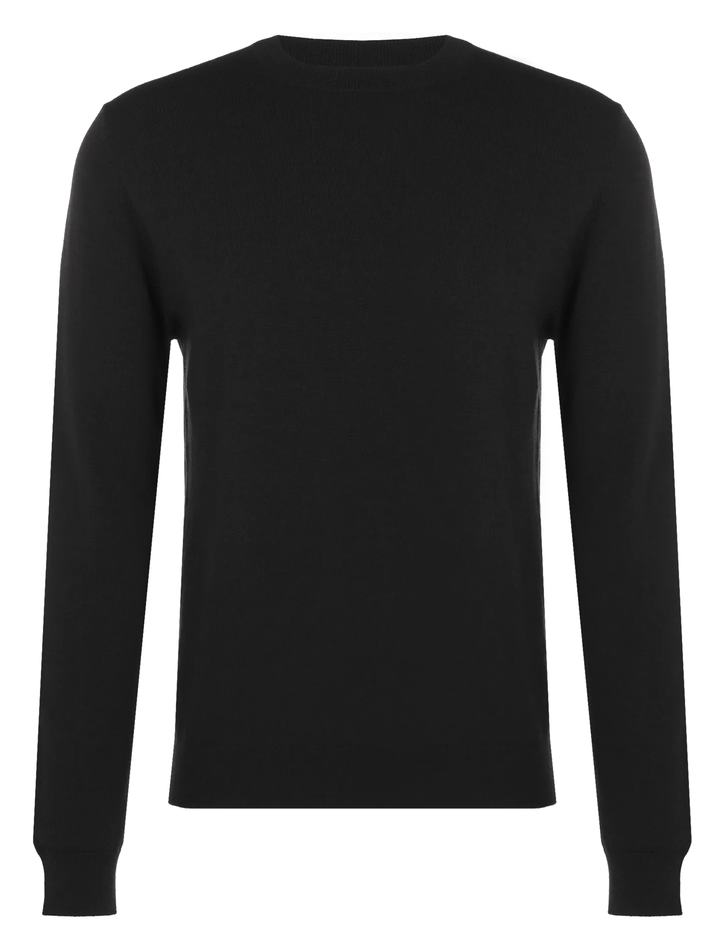 Pull col rond en laine Noir