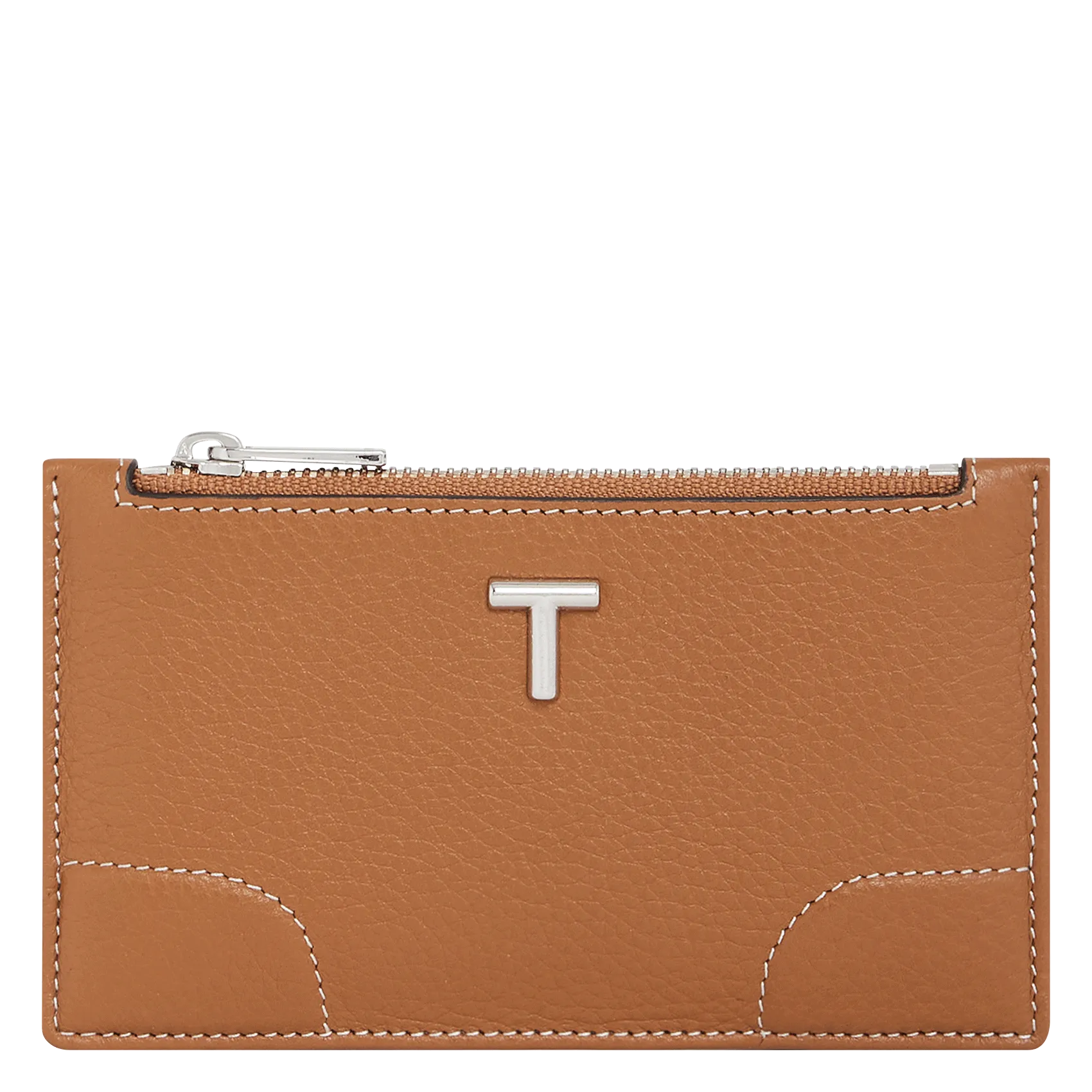 Porte-cartes en cuir grainé Marron ROMY