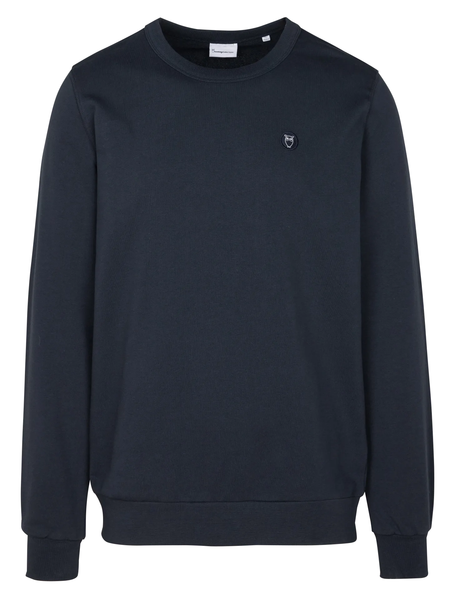 Sweat droit col rond en coton bio Bleu