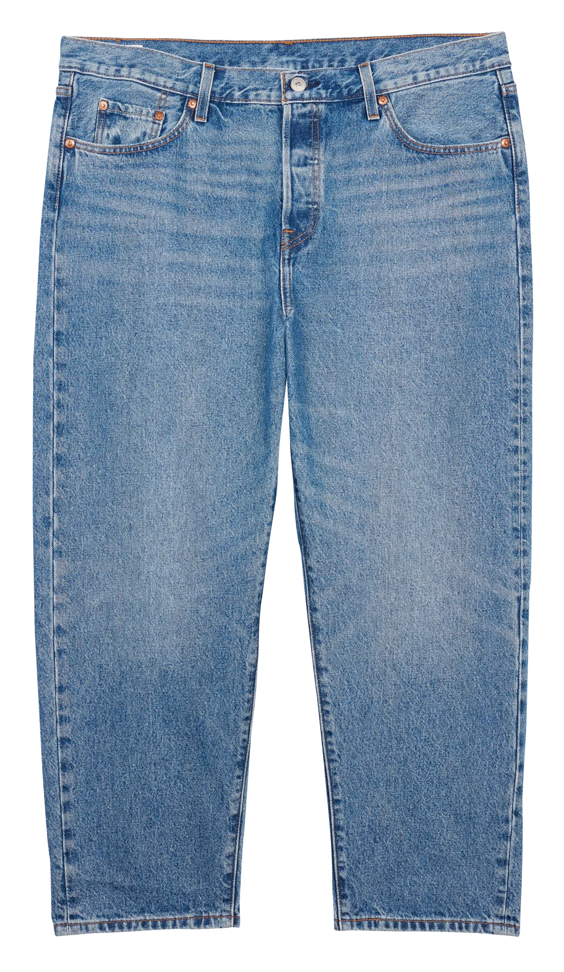 Jean droit taille haute Bleu PL 501 CROP