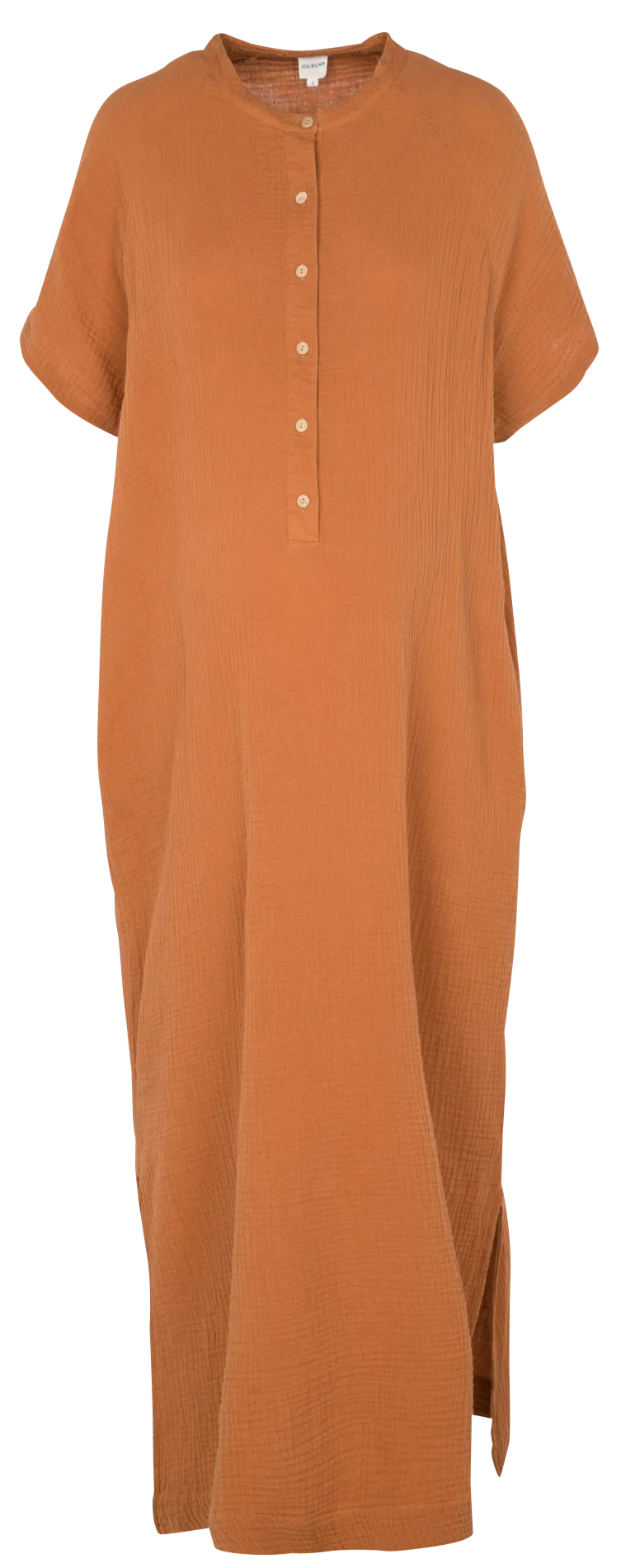 Robe longue de grossesse en coton bio Orange CAFTAN