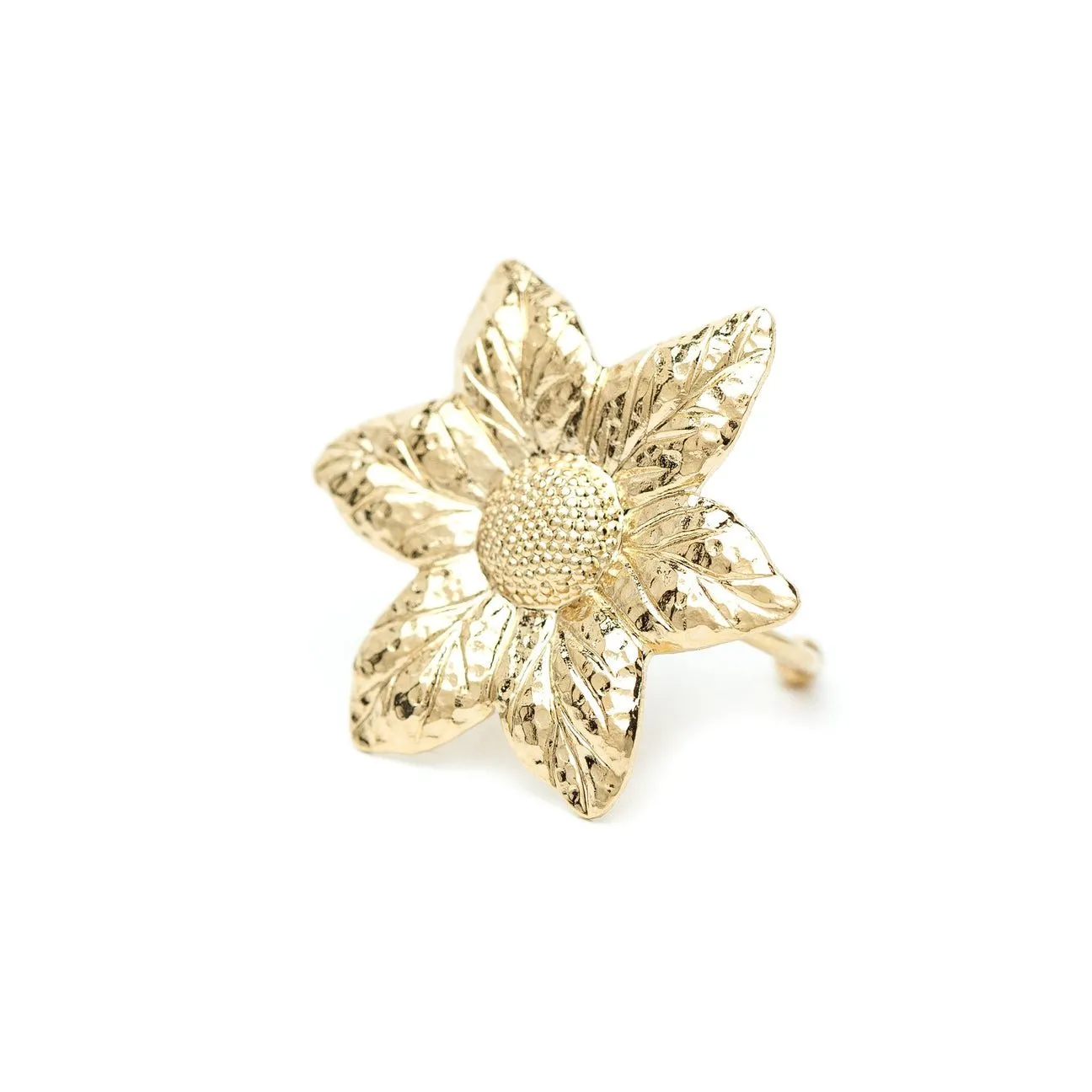 Maxi bague fleur doré à l'or fin Doré HESPÉRIS