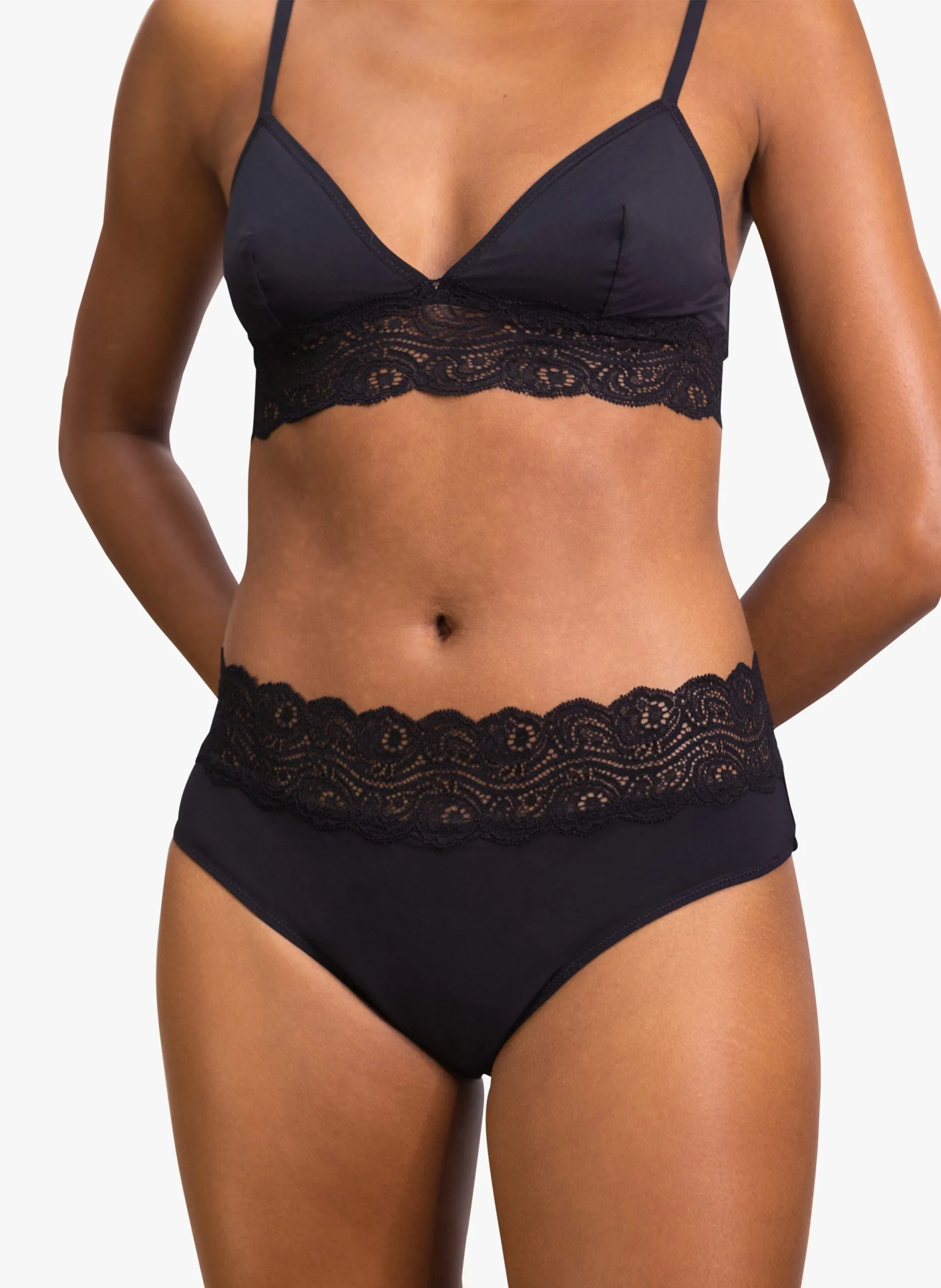 Culotte menstruelle flux abondant en dentelles Noir ANTHEIA