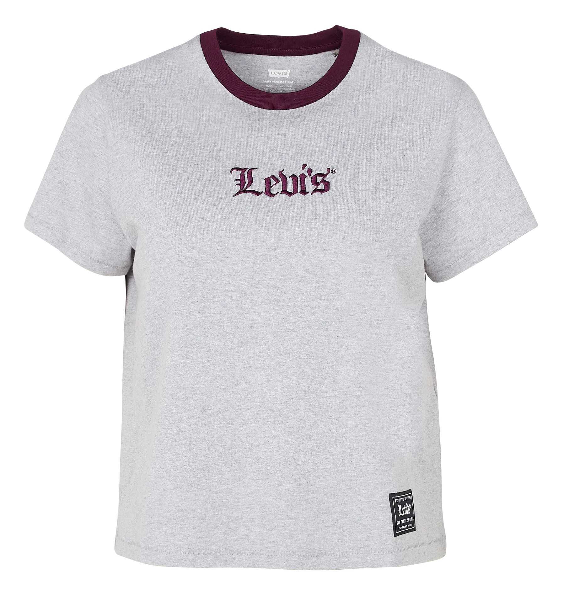 Tee-shirt col rond en coton brodé Gris GRAPHIC CLASSIC TEE